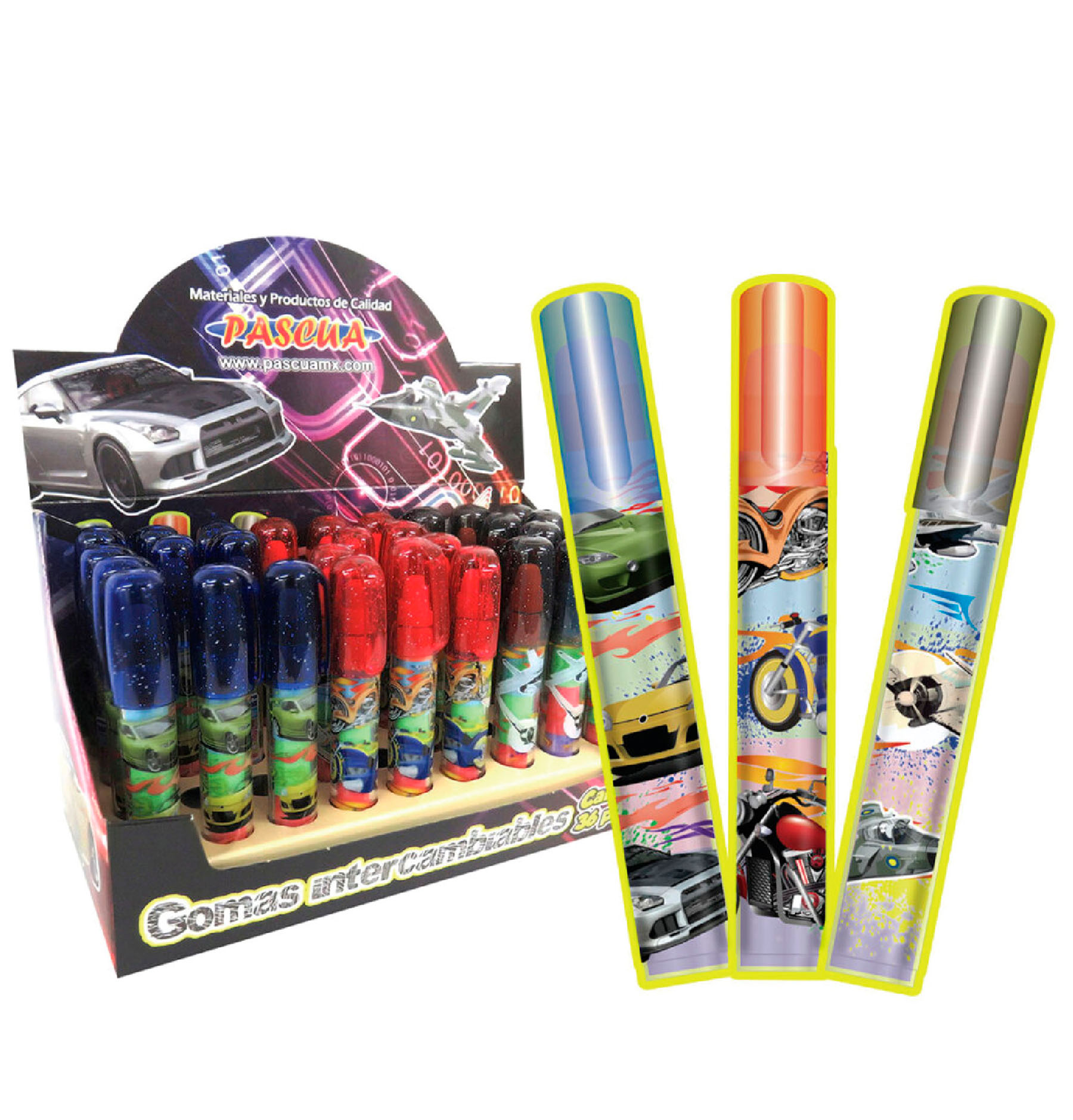 Borrador Tipo Lápiz Pascua Autos