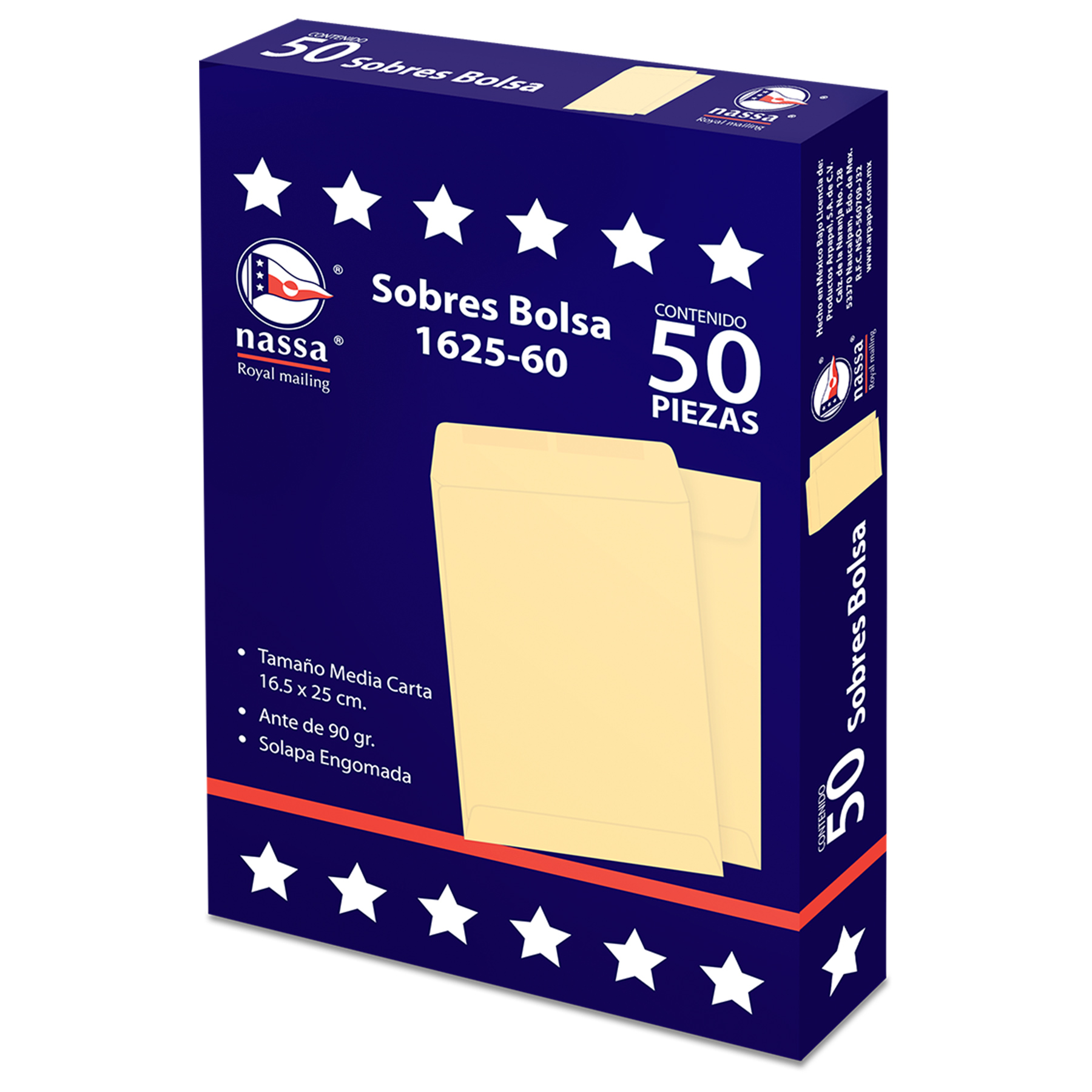 Sobre Bolsa Ante Nassa 1625-60 C/50 Esquela 16.5 x 25 cm. 90 g.