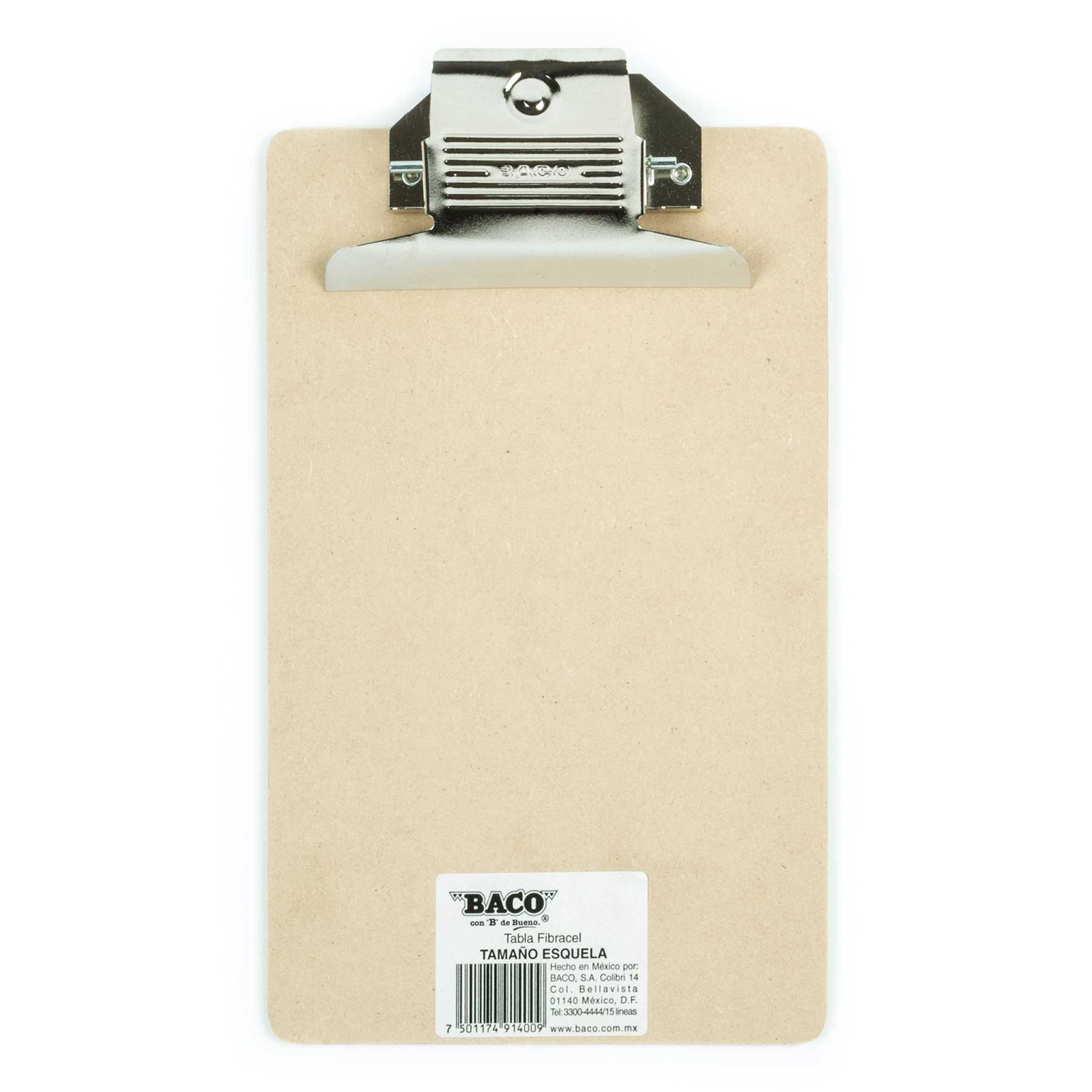 Tabla Agarrapapel Esquela Baco 14009 Fibracel Broche Placa