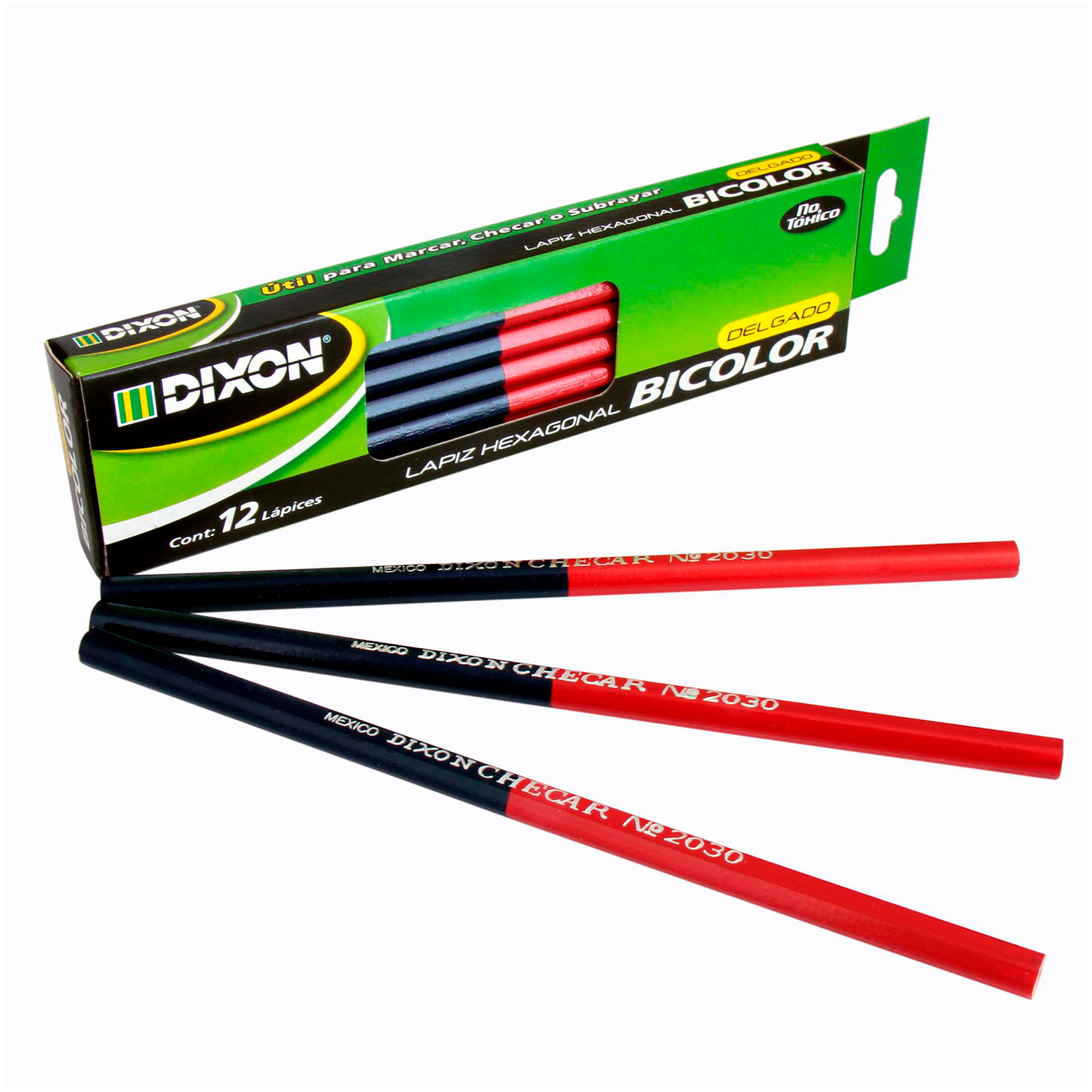 Lápiz Bicolor Delgado Dixon con 12 piezas