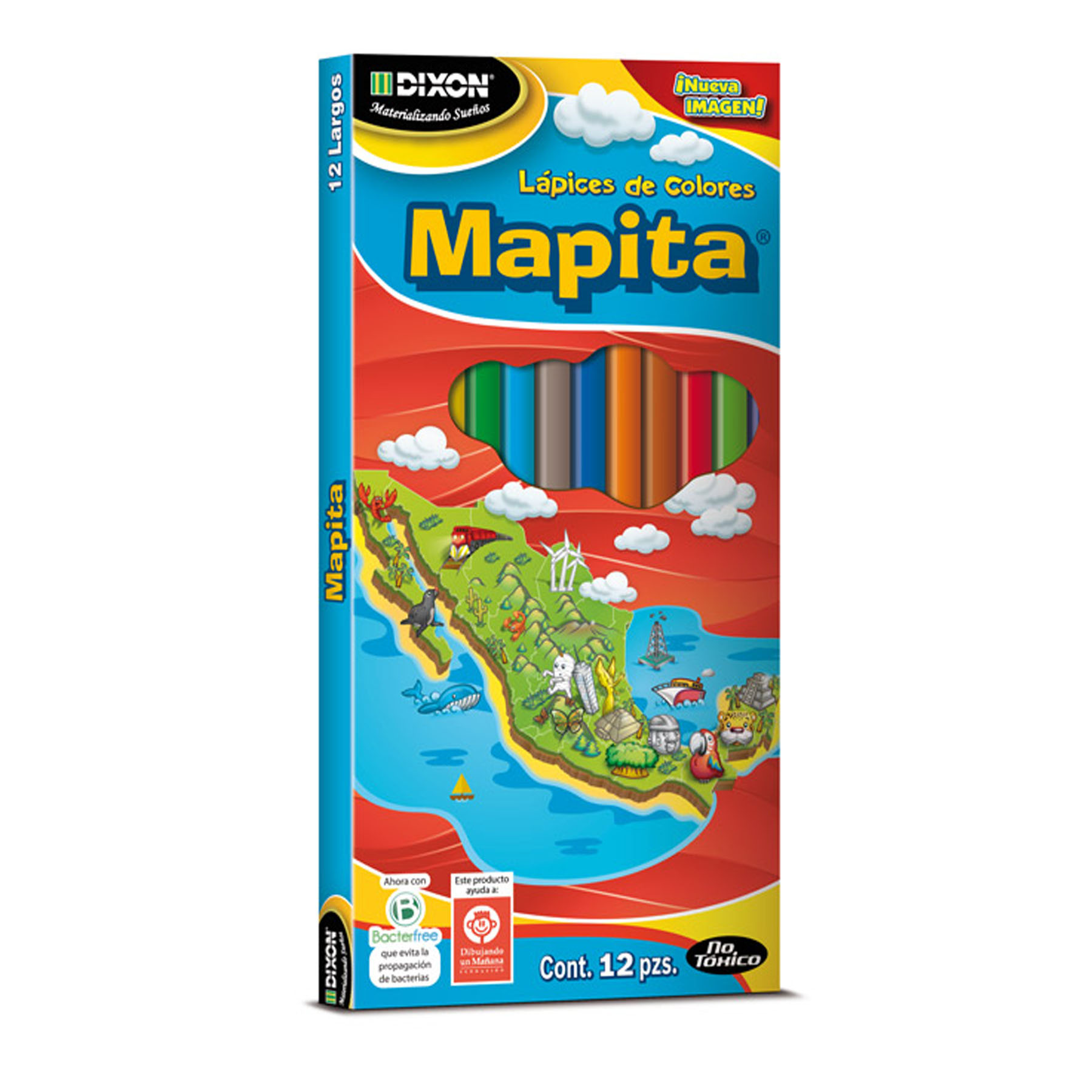 Lápices de Colores Mapita Largos Redondos C/12