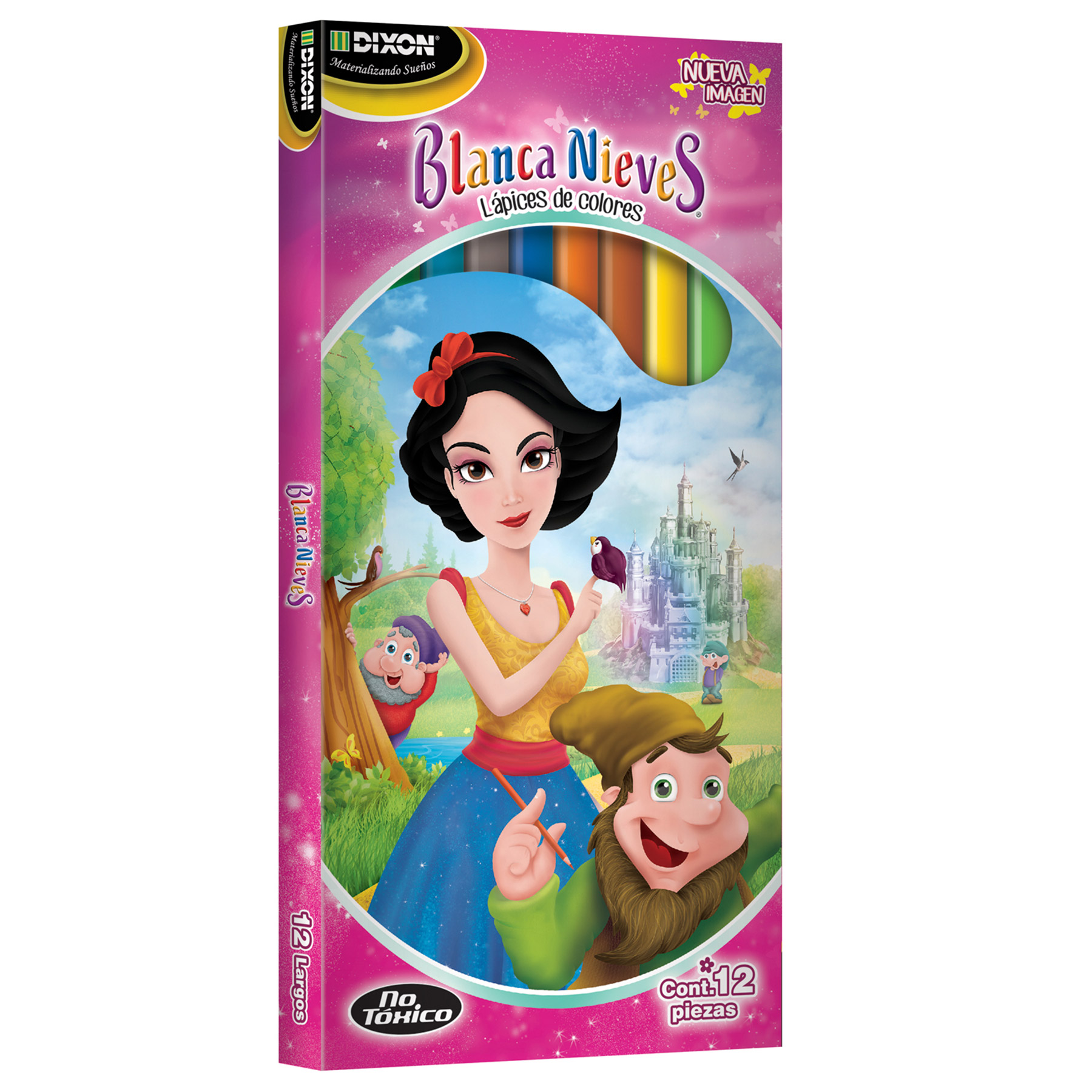 Lápices de Colores Blanca Nieves Largos Redondos C/12