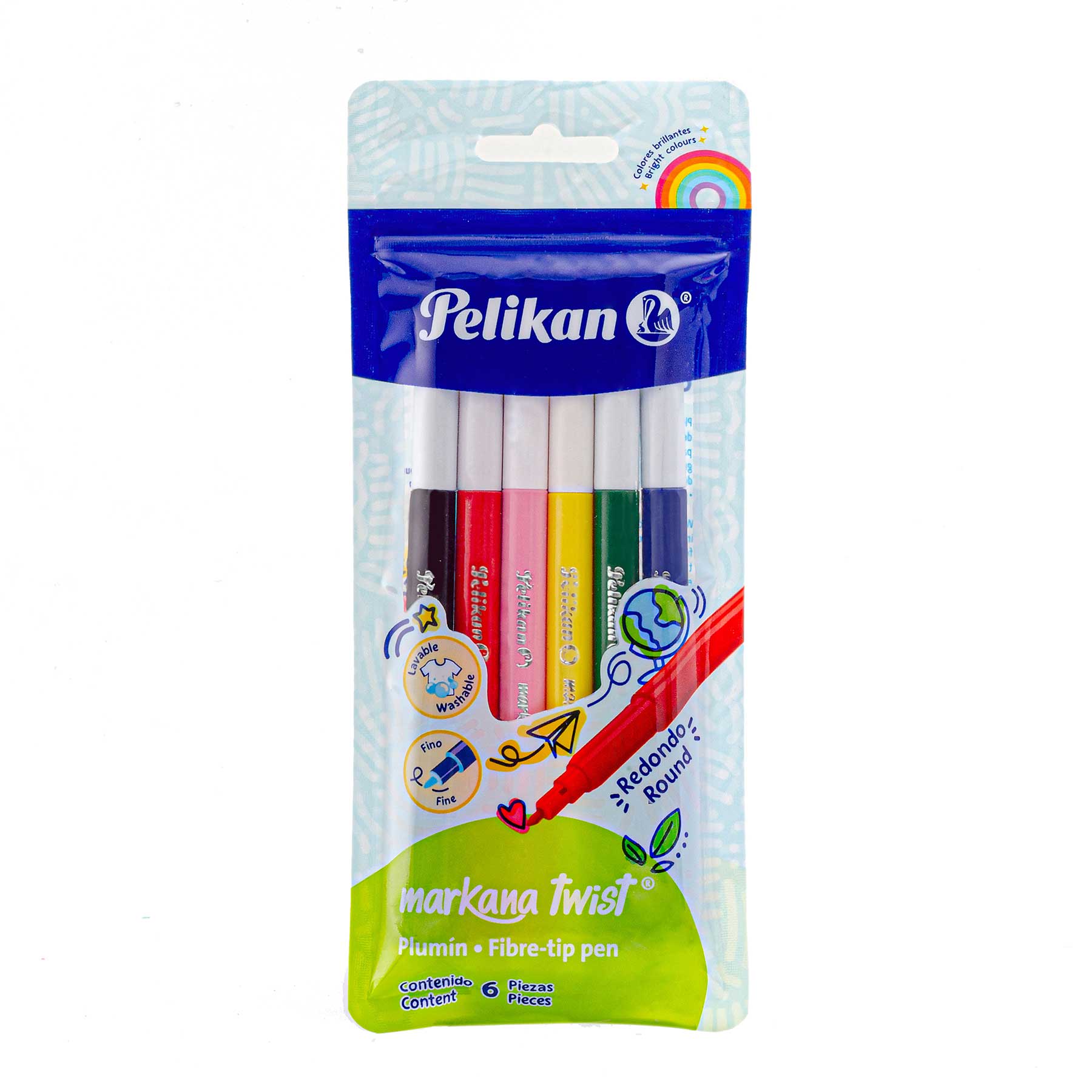 Plumones Pelikan Markana Twist Bl/6