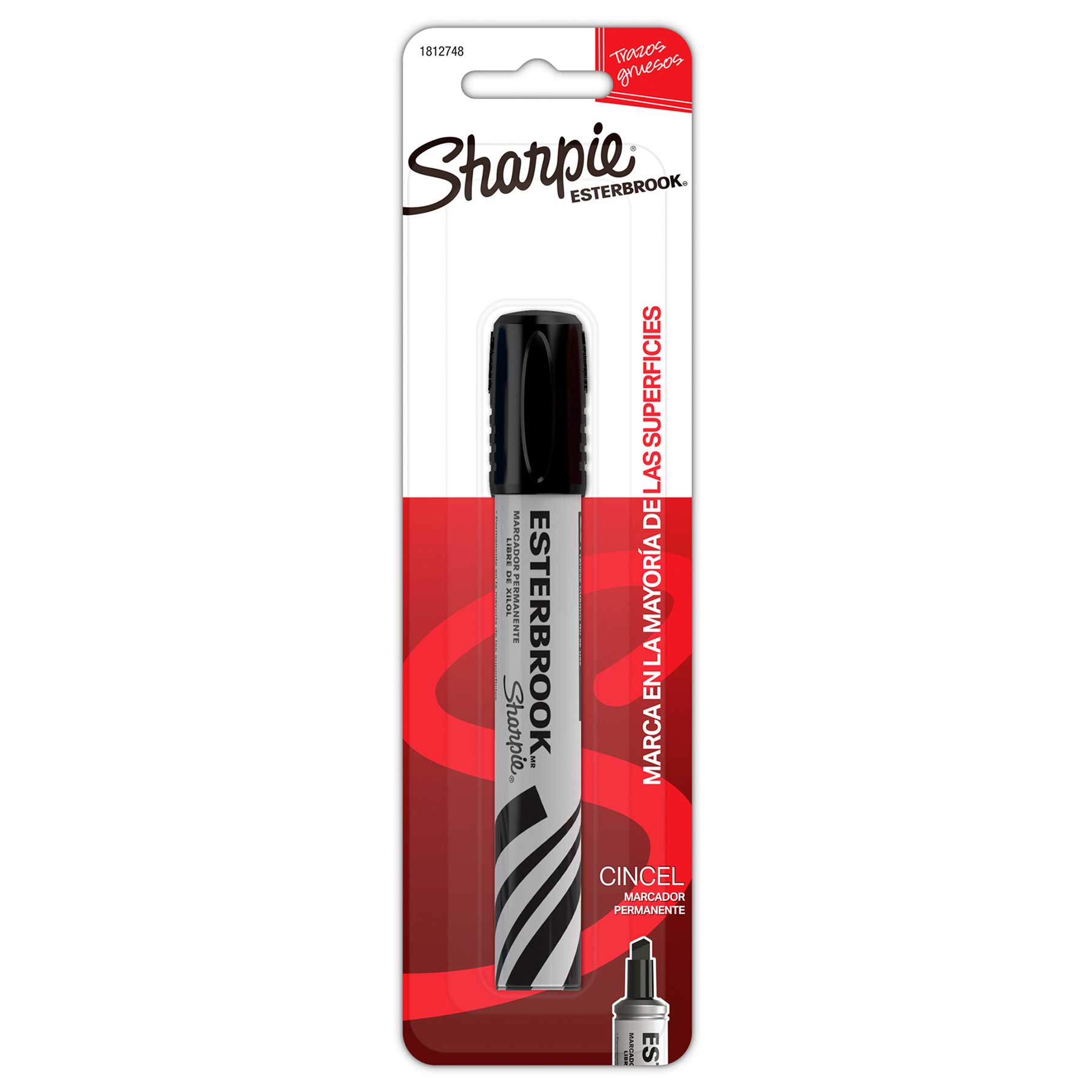 Marcador Permanente Sharpie Esterbrook Bl/1 Negro, Punta Cincel