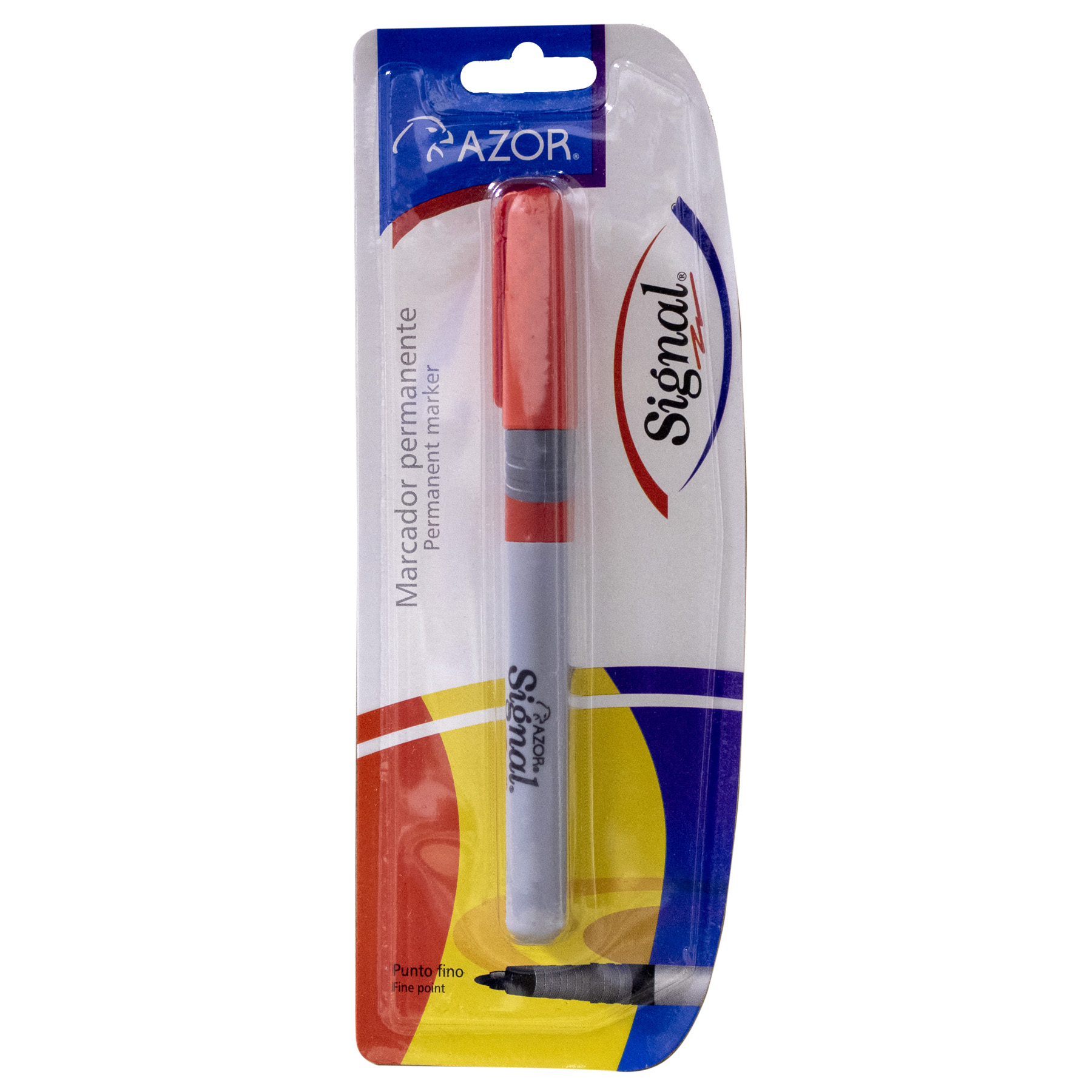 Marcador Permanente Azor Signal Bl/1 Rojo, Punto Fino