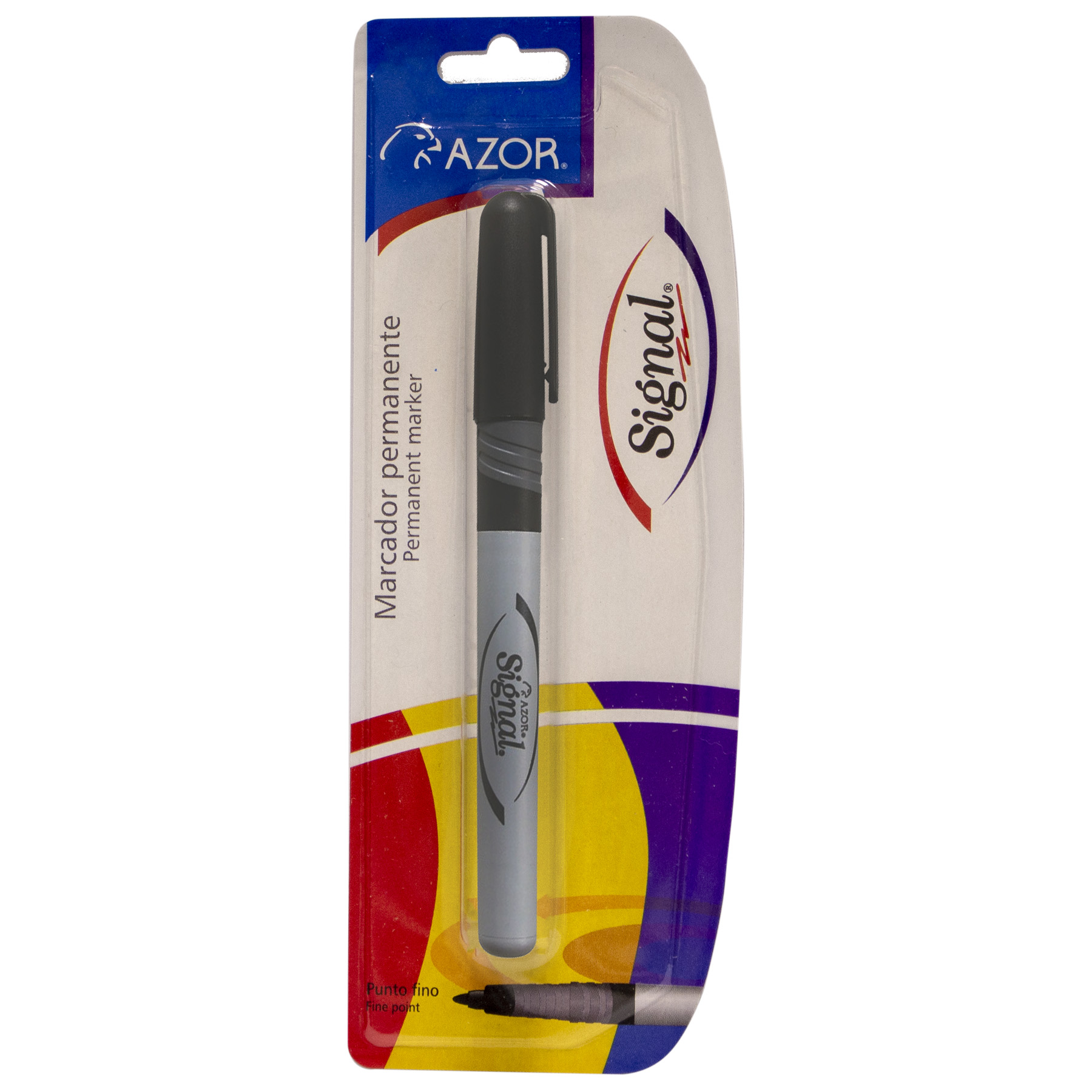Marcador Permanente Azor Signal Bl/1 Negro, Punto Fino
