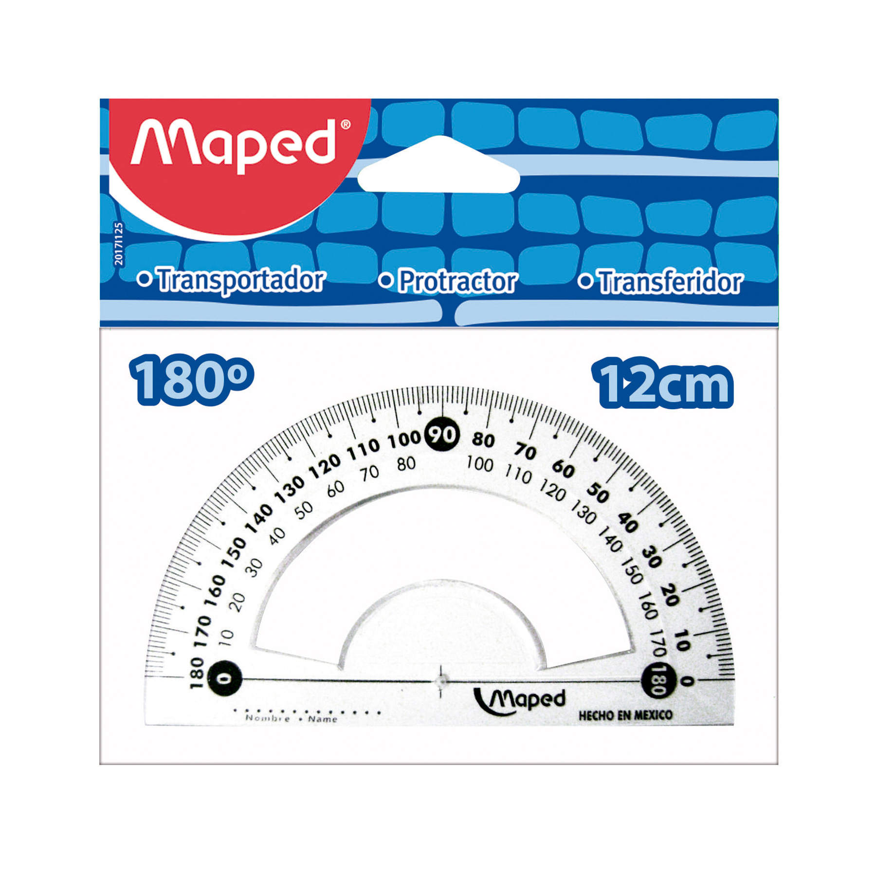 Transportador 180° Maped 12 cm