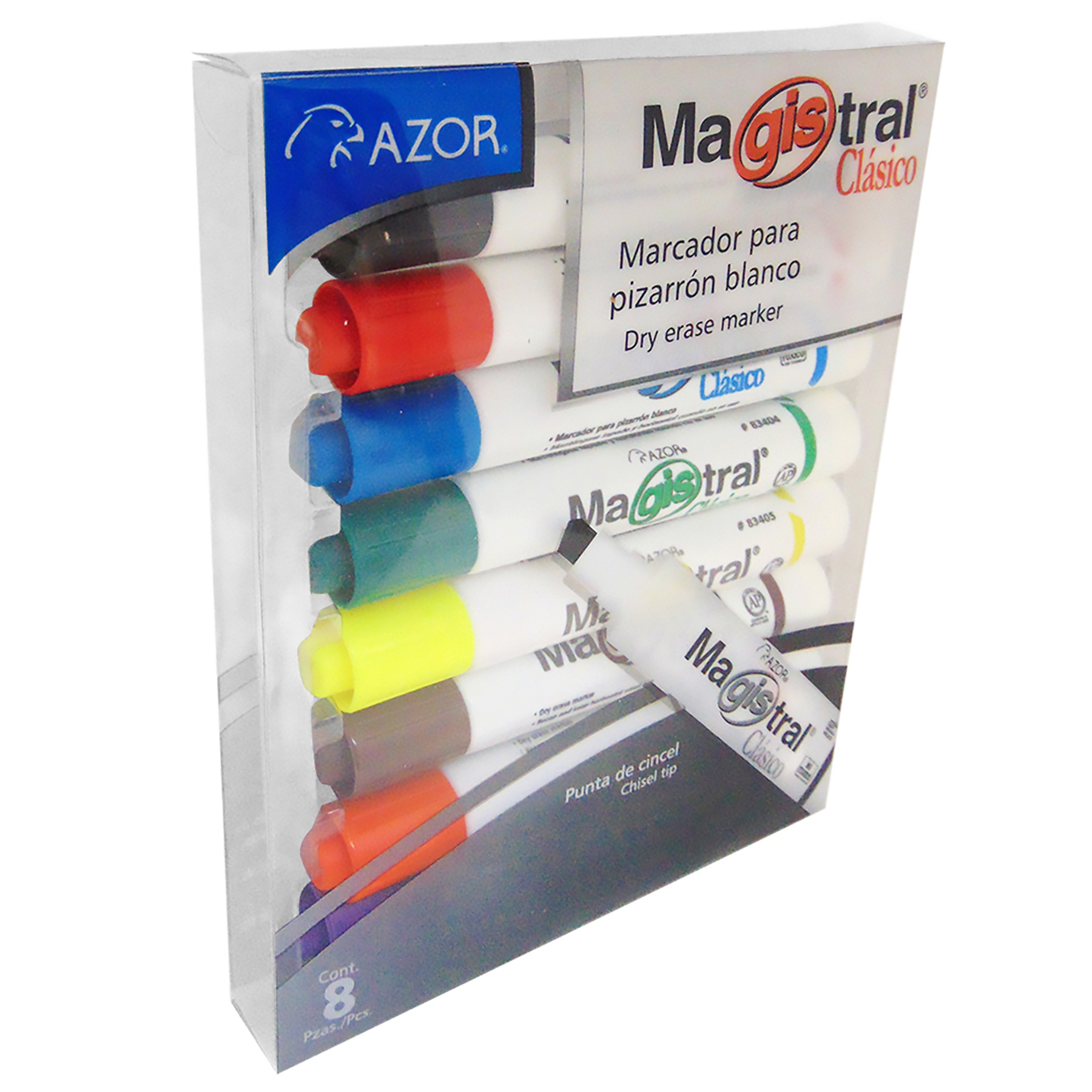 Marcador para Pintarrón Magistral Clásico Bl/8 Punta Cincel