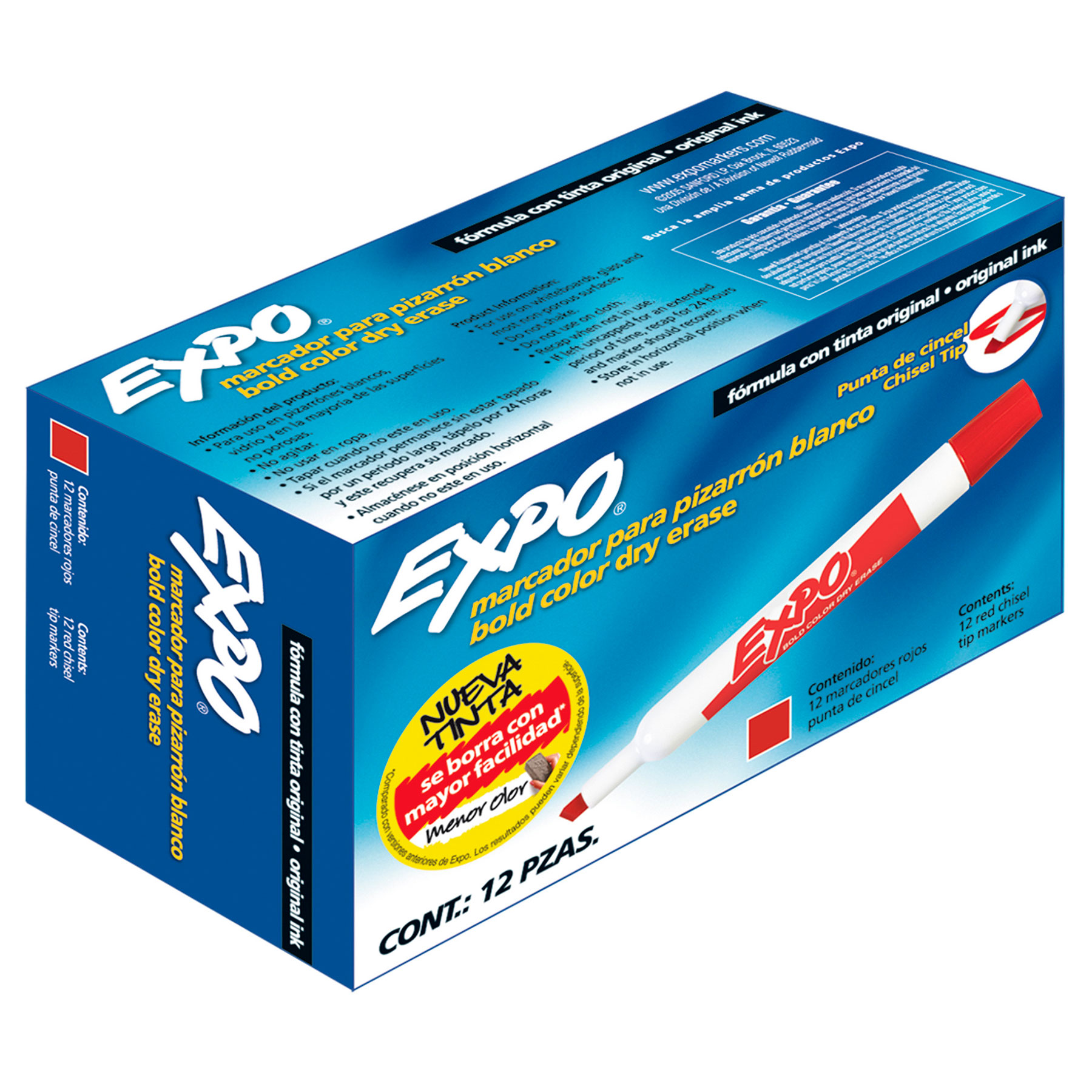 Marcador para Pintarrón Expo Rojo, Punta Cincel