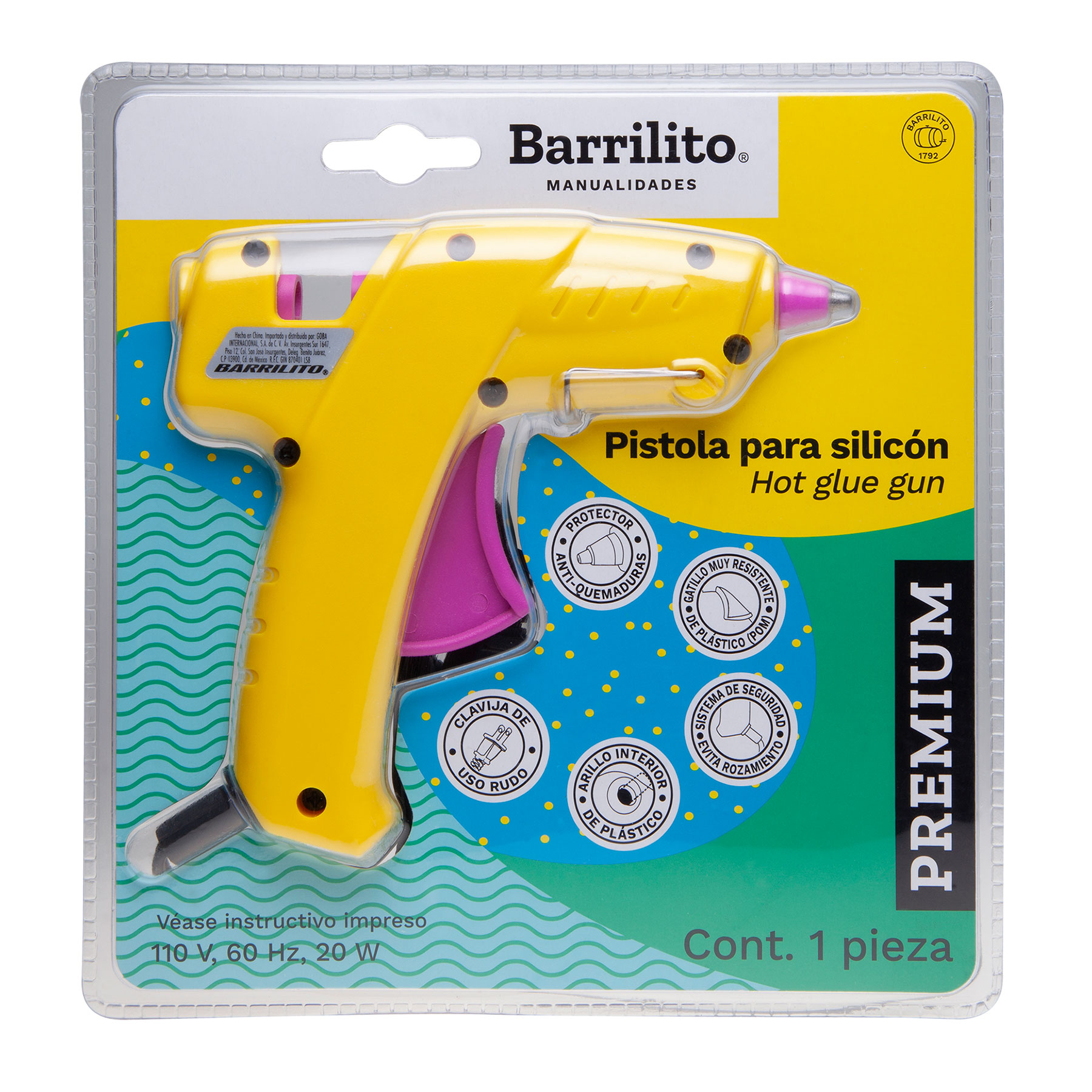 Pistola Silicón Barrilito Chica para Barra 7 mm, Uso Rudo