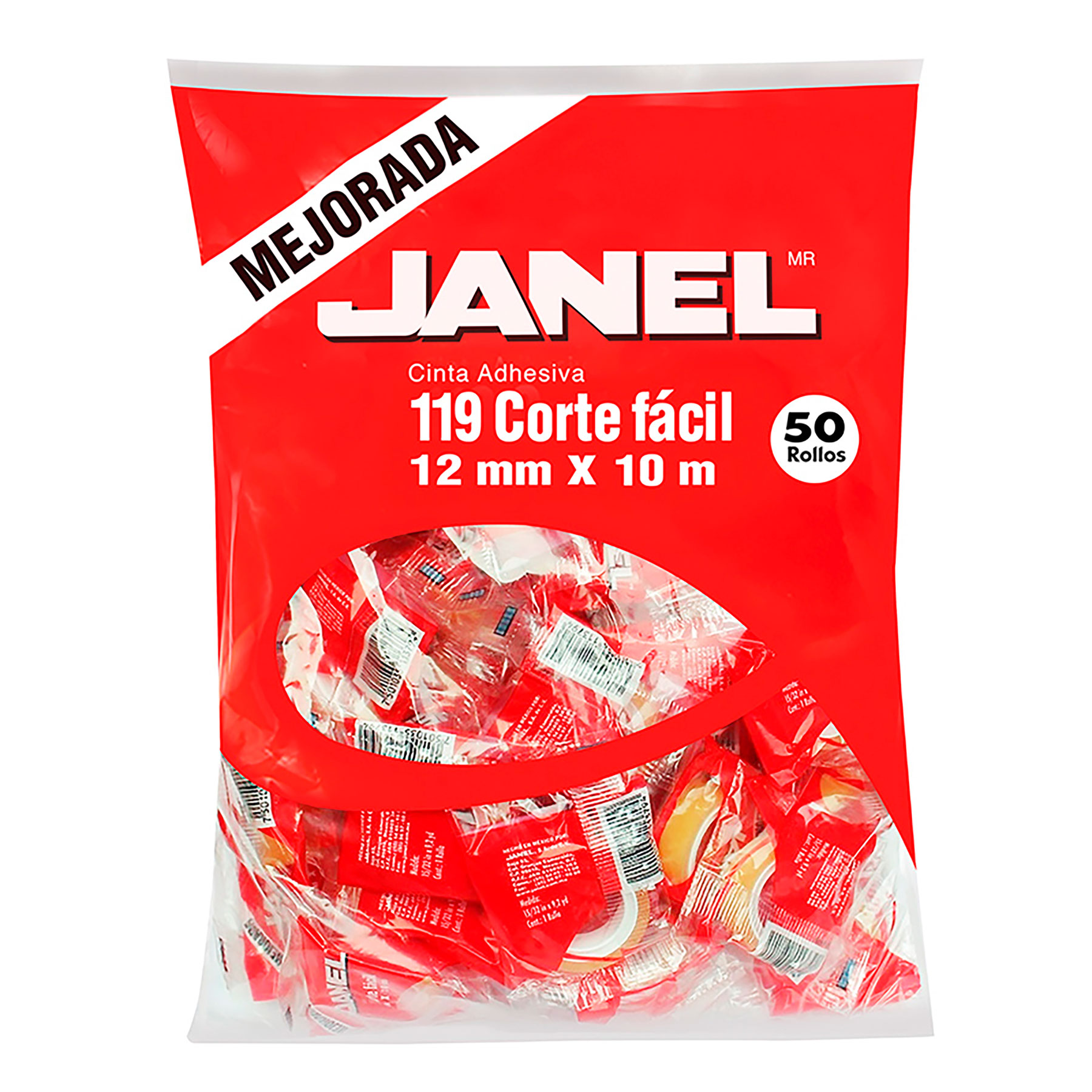 Cinta Adhesiva Janel 119 12 mm x 10 m. Corte Fácil