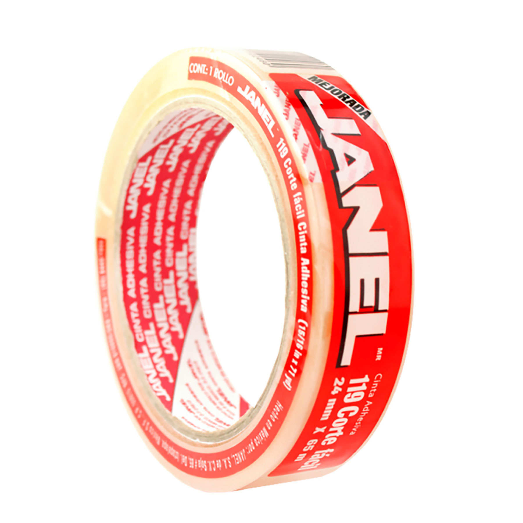 Cinta Adhesiva Janel 119 24 mm x 65 m. Corte Fácil