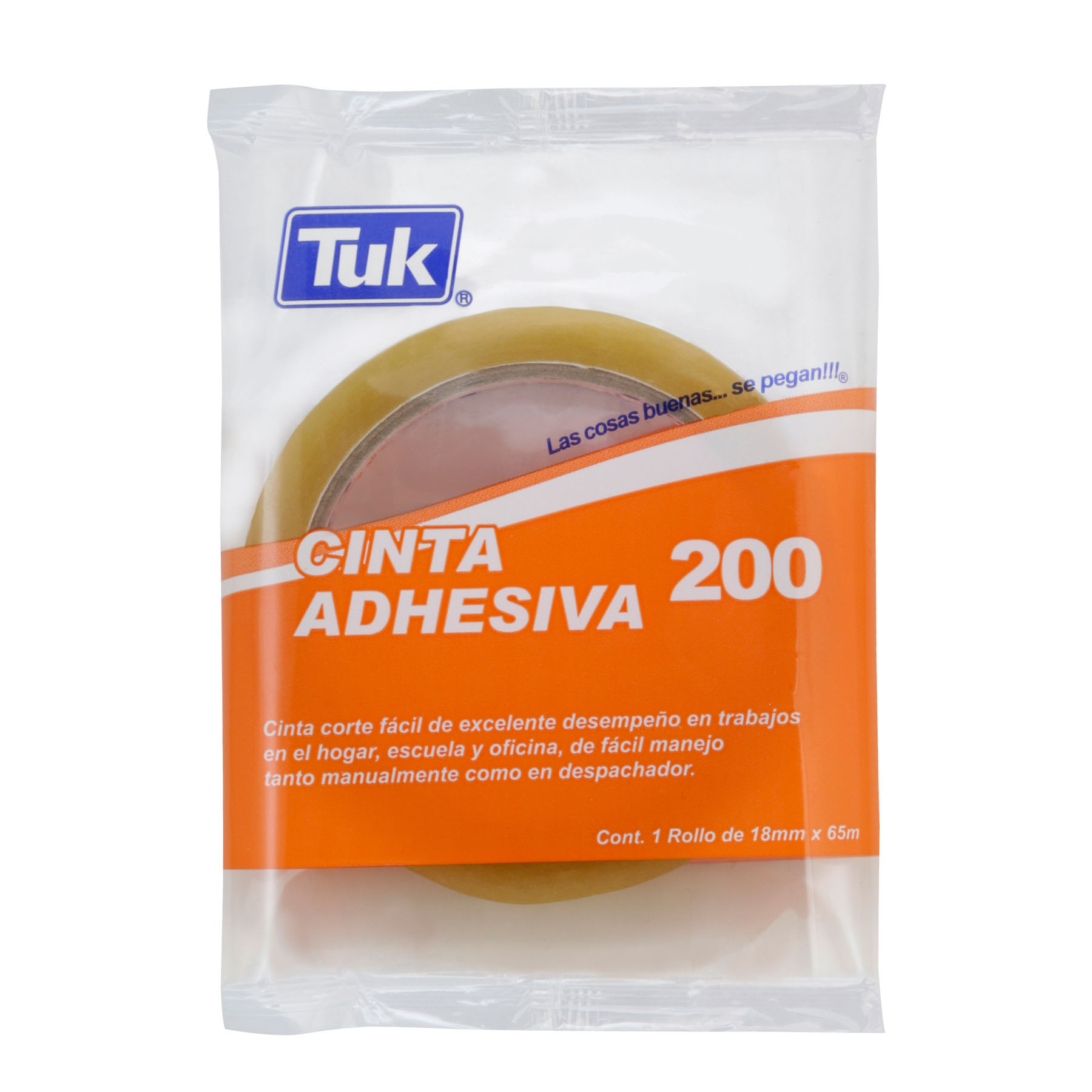 Cinta Adhesiva Tuk 200, 18 mm x 65 m. Corte Fácil