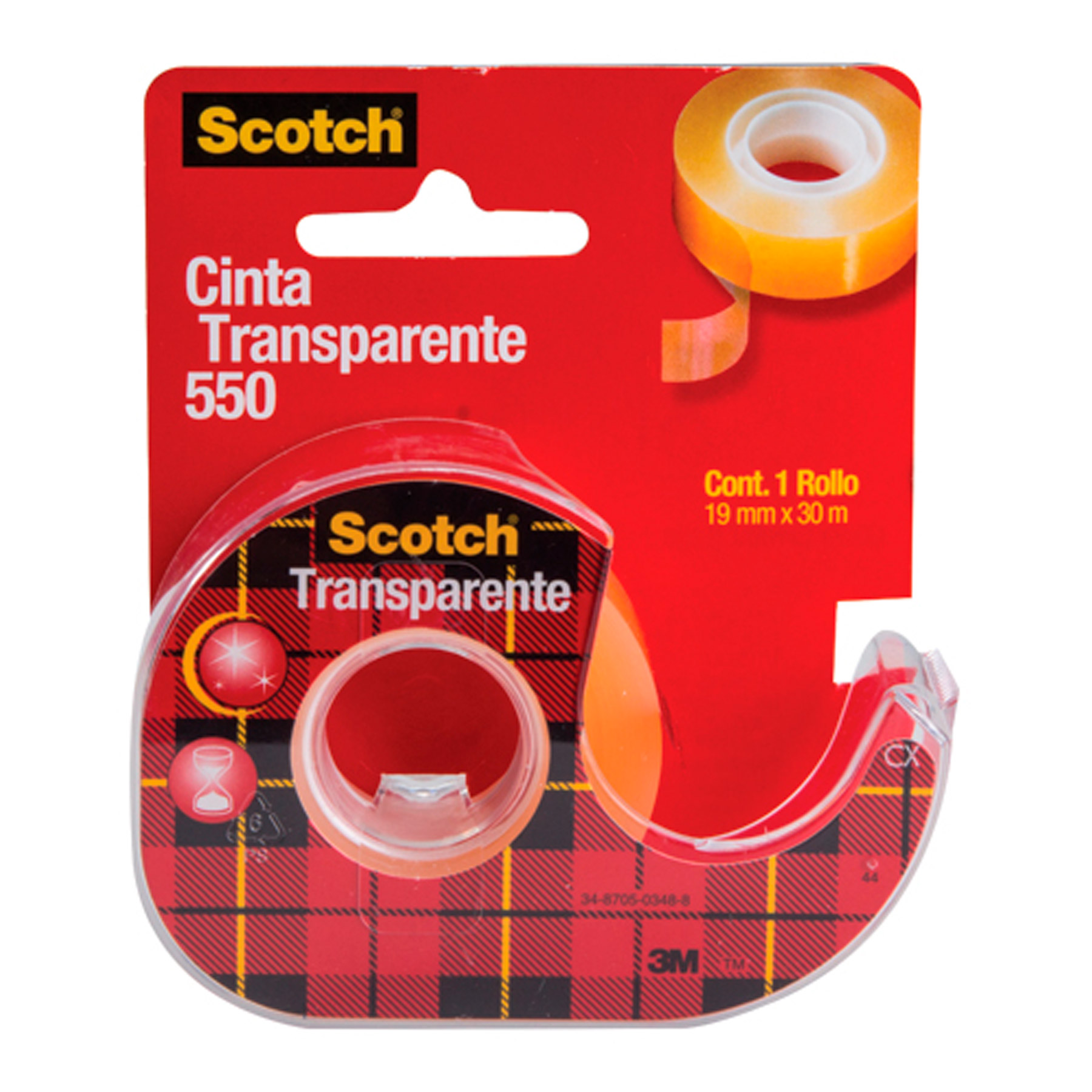 Cinta Adhesiva con Despachador Scotch 550 19 mm x 50 m. Celofán