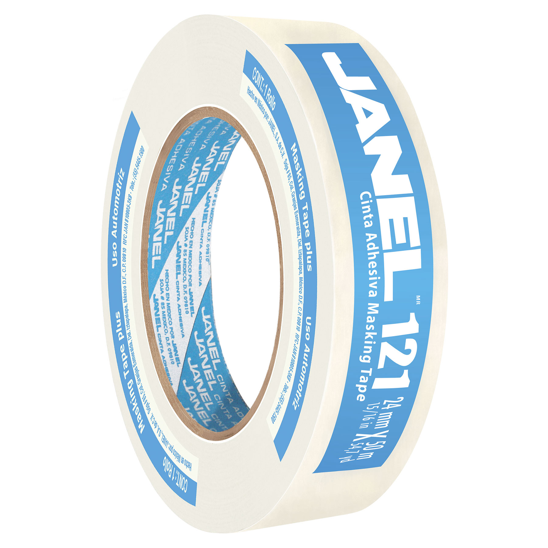 Cinta Adhesiva Masking Janel 121, 24 mm x 50 m.