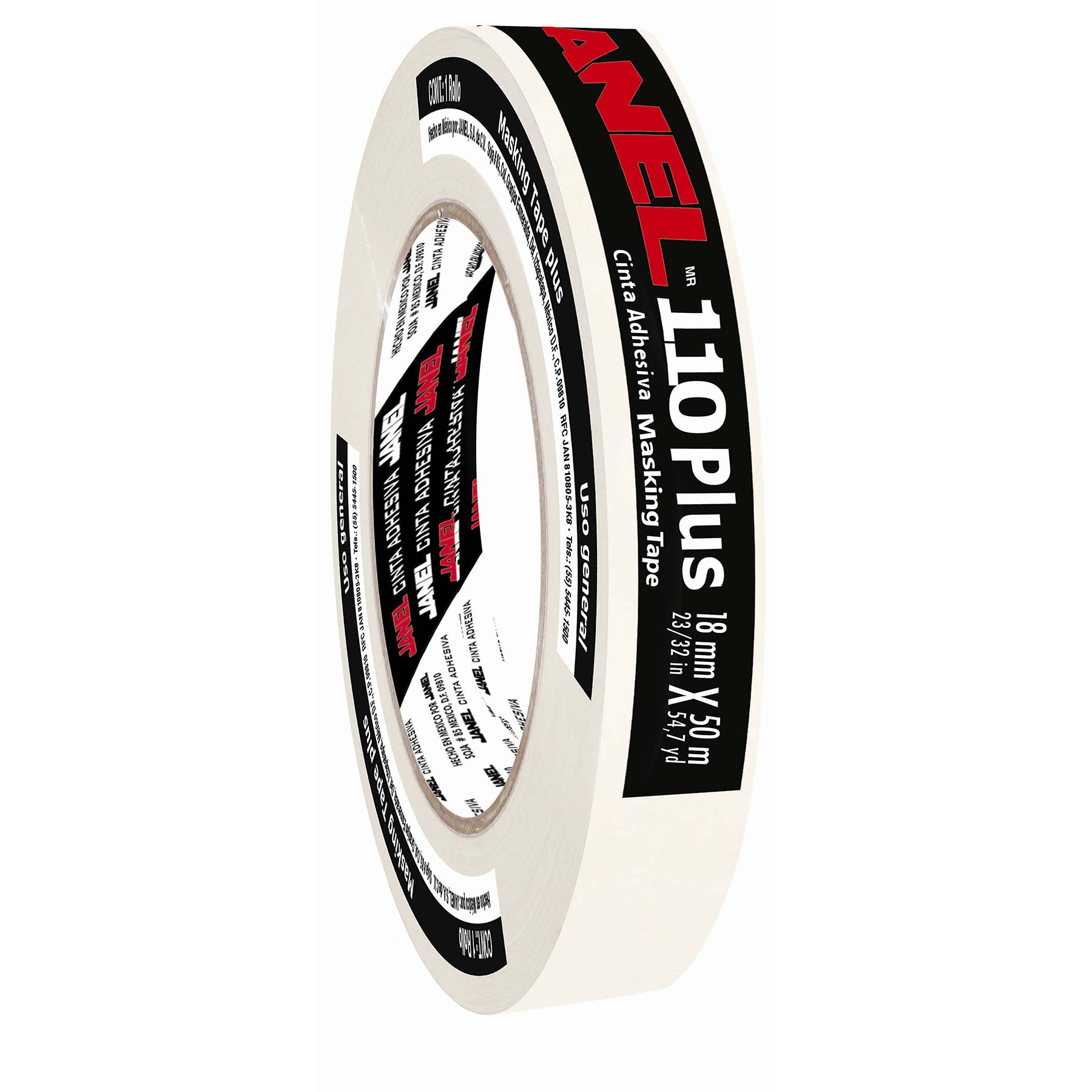 Cinta Adhesiva Masking Janel 110 Plus, 18 mm x 50 m.