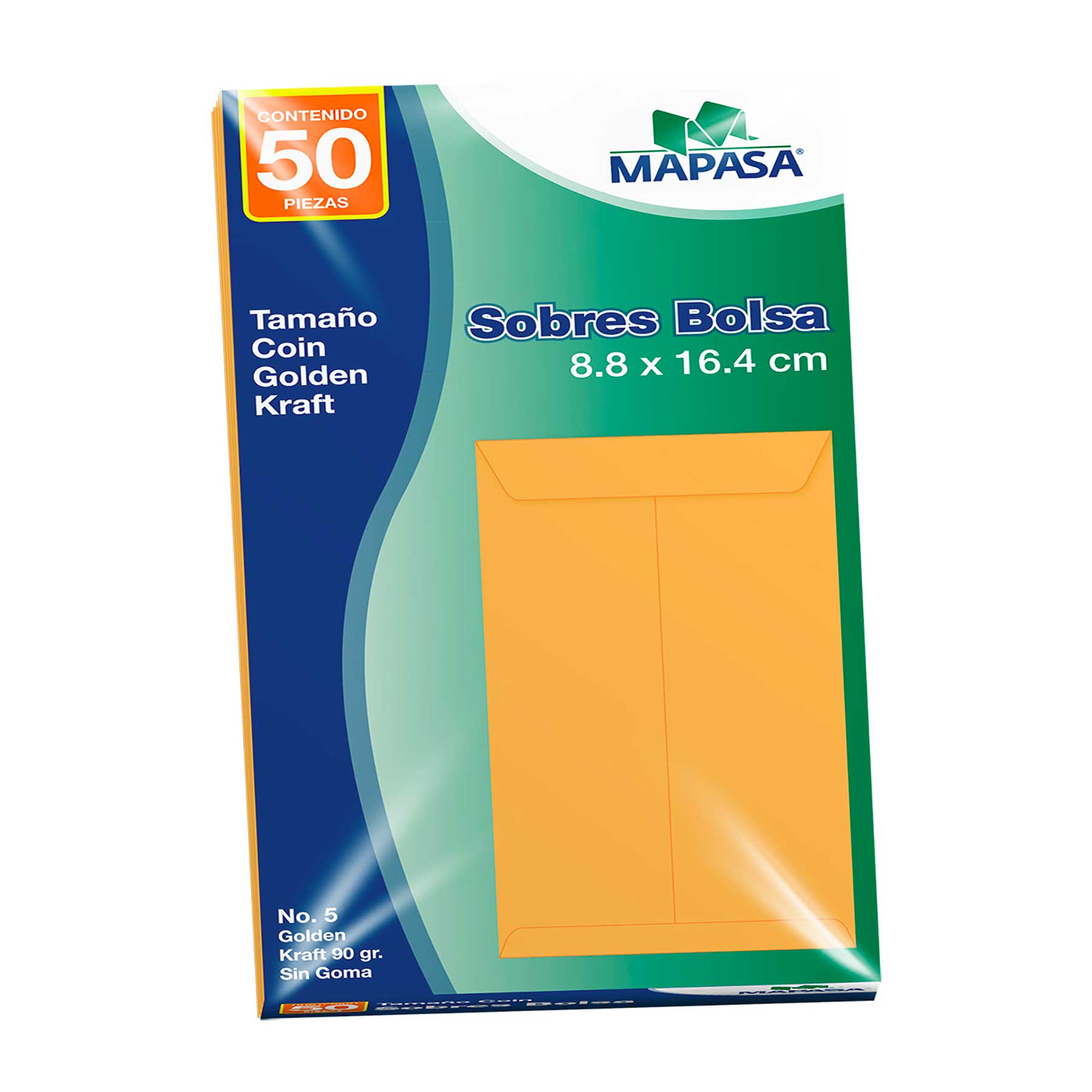 Sobre Coin Golden Mapasa IM0168 C/50 8.8 x 16.4 cm. 90 g.