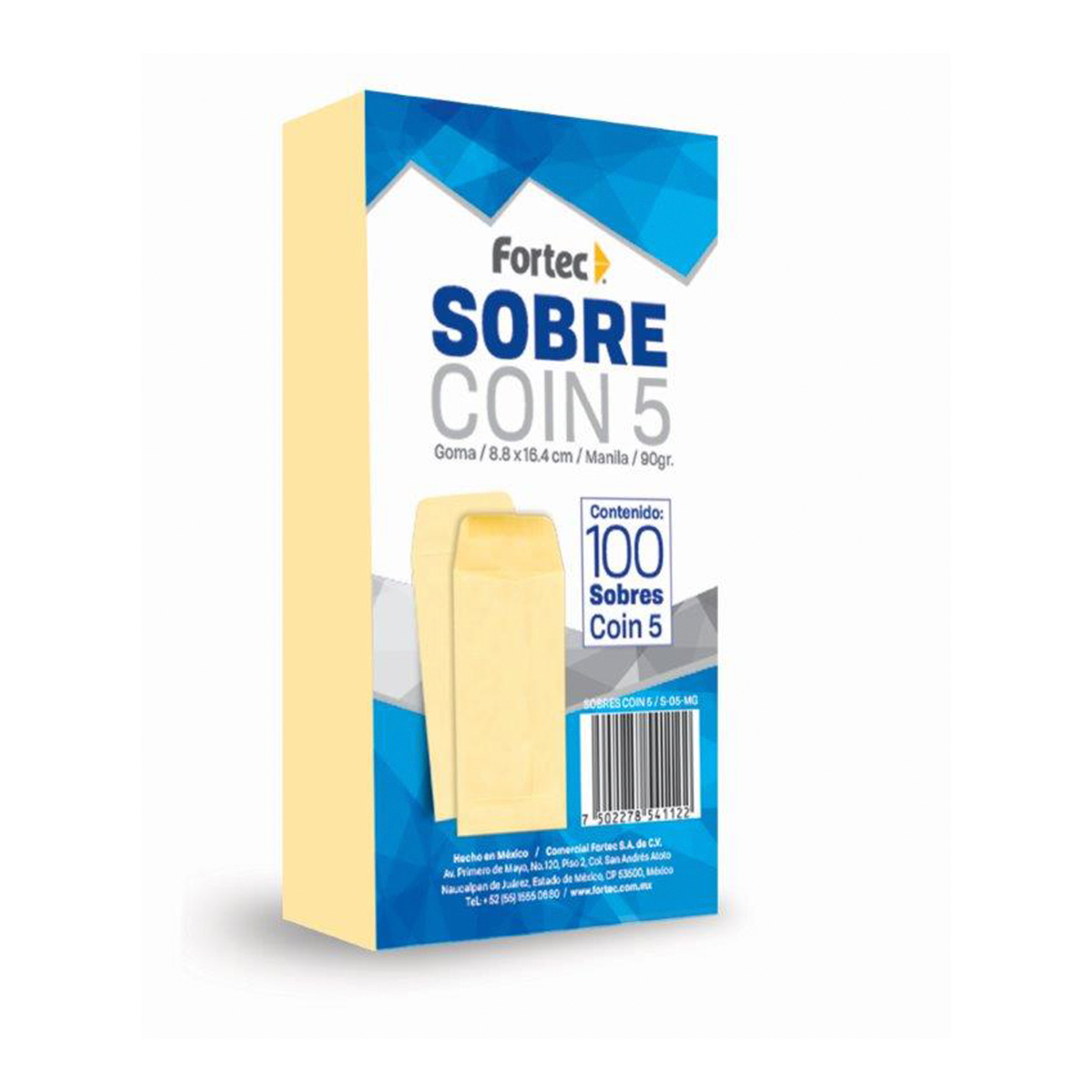 Sobre Coin Ante Fortec C/100 8.8 x 16.4 cm. 90 g.