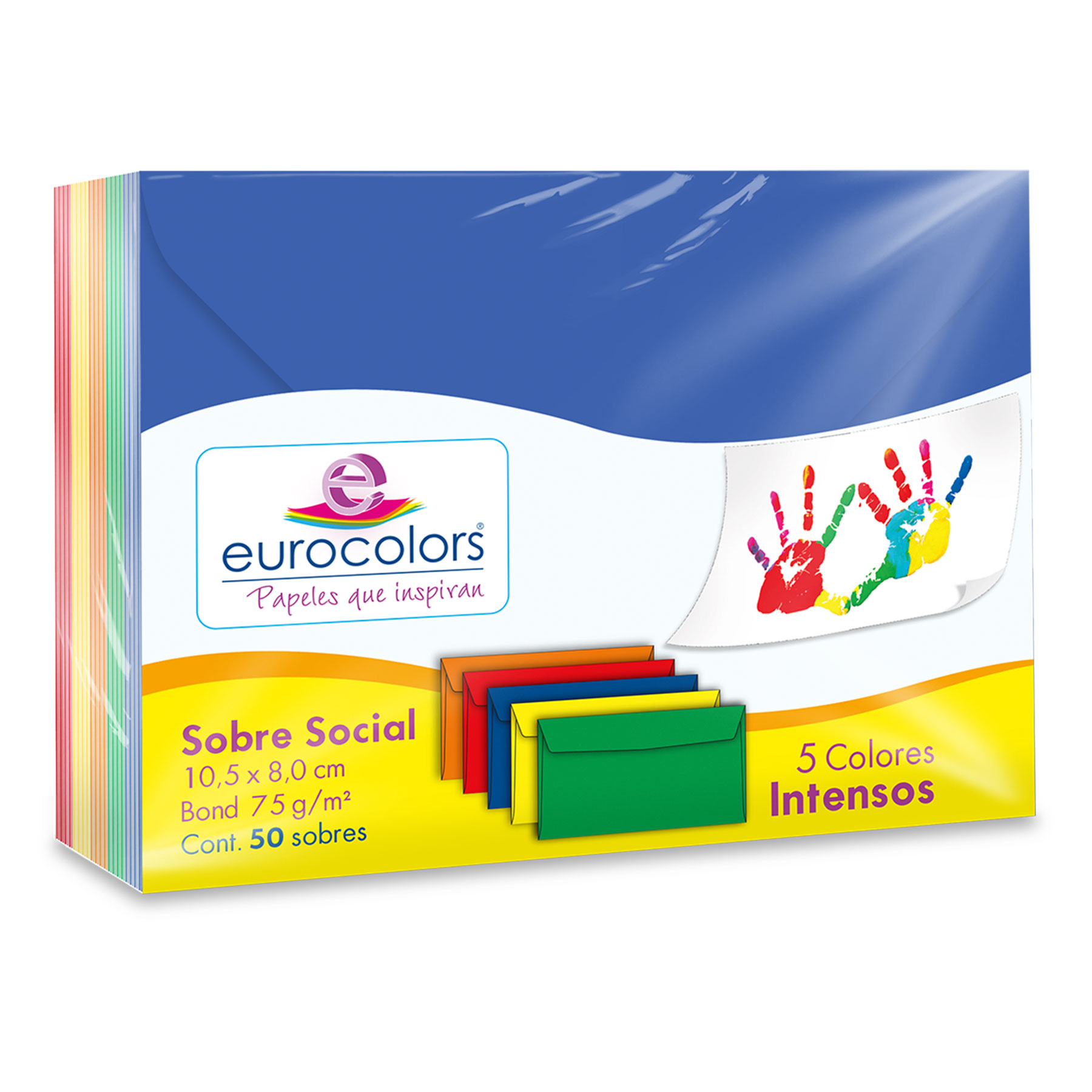 Sobre Social Arcoiris Eurocolors 8 x 10.5 cm. C/50 75 g.
