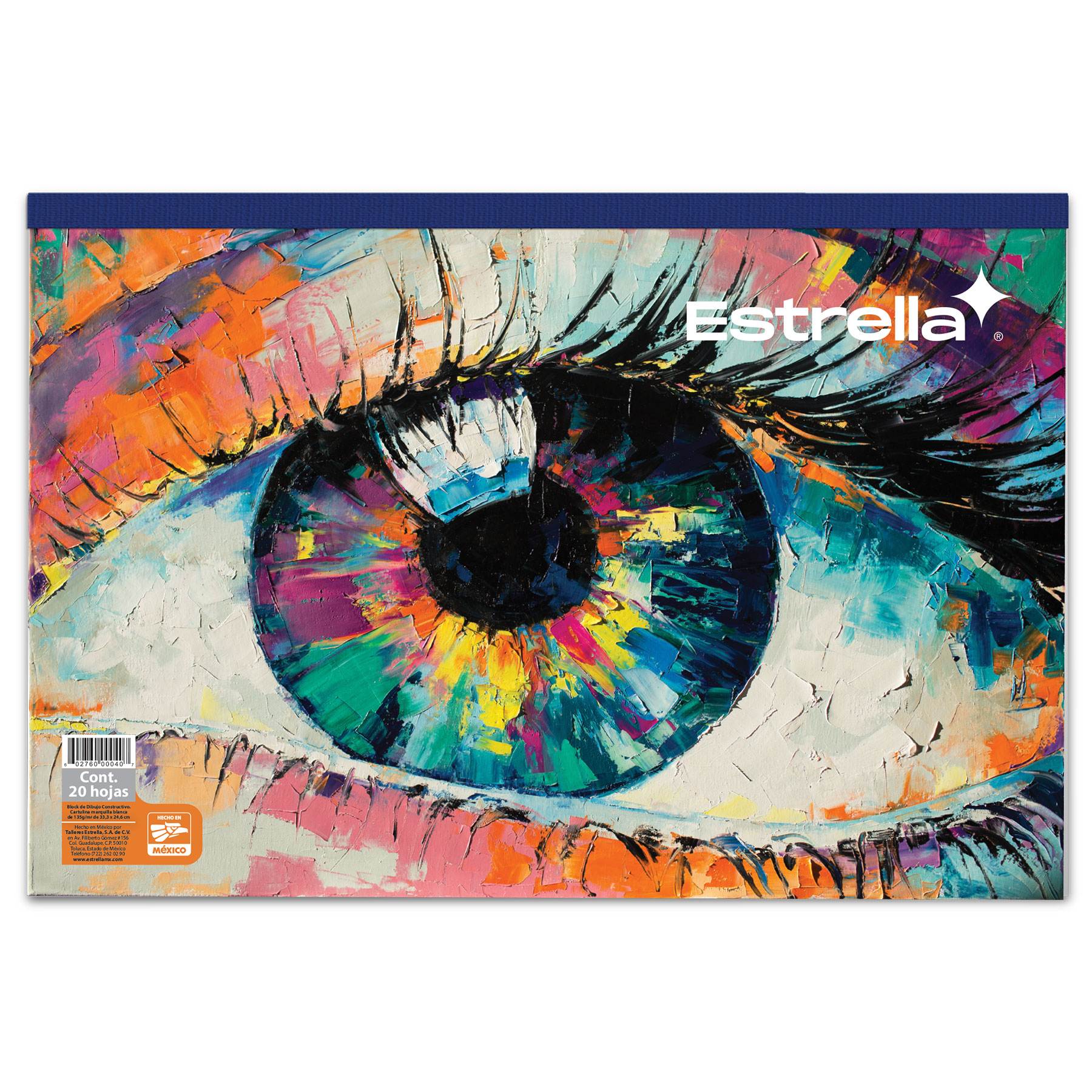 Block de Dibujo Estrella 0040, 24.6 x 33.3 cm. 20 h.