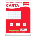 Hojas de Repuesto para Carpeta Scribe 3402, Cuadro Chico, Carta, 100 h.