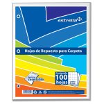 Hojas de Repuesto para Carpeta Estrella 0562, Cuadro Chico, Carta,100 h.