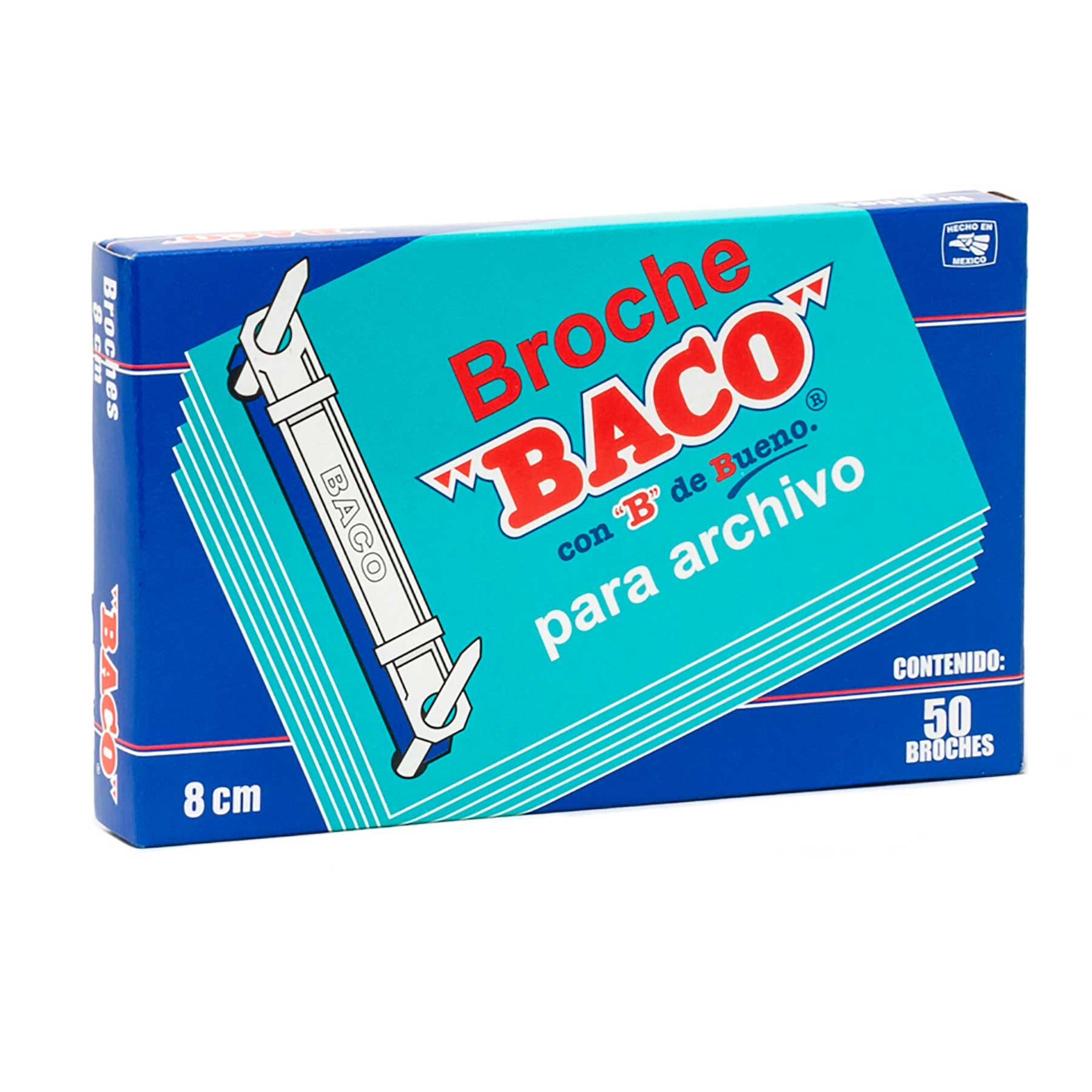 Broche P/Archivo 8 Cm Baco B182 C/50 Broches