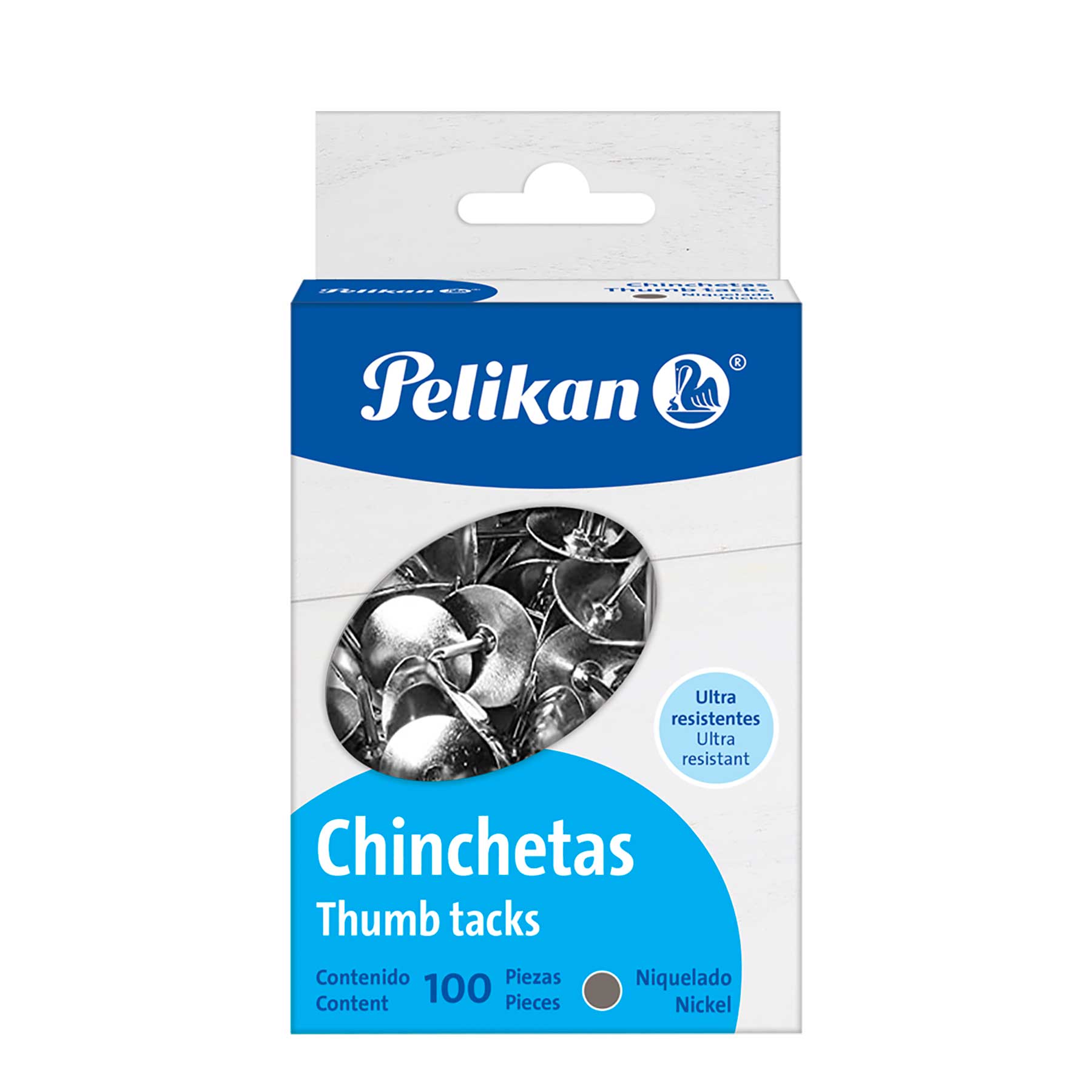 Chinchetas Pelikan C/100 Cabeza de Metal