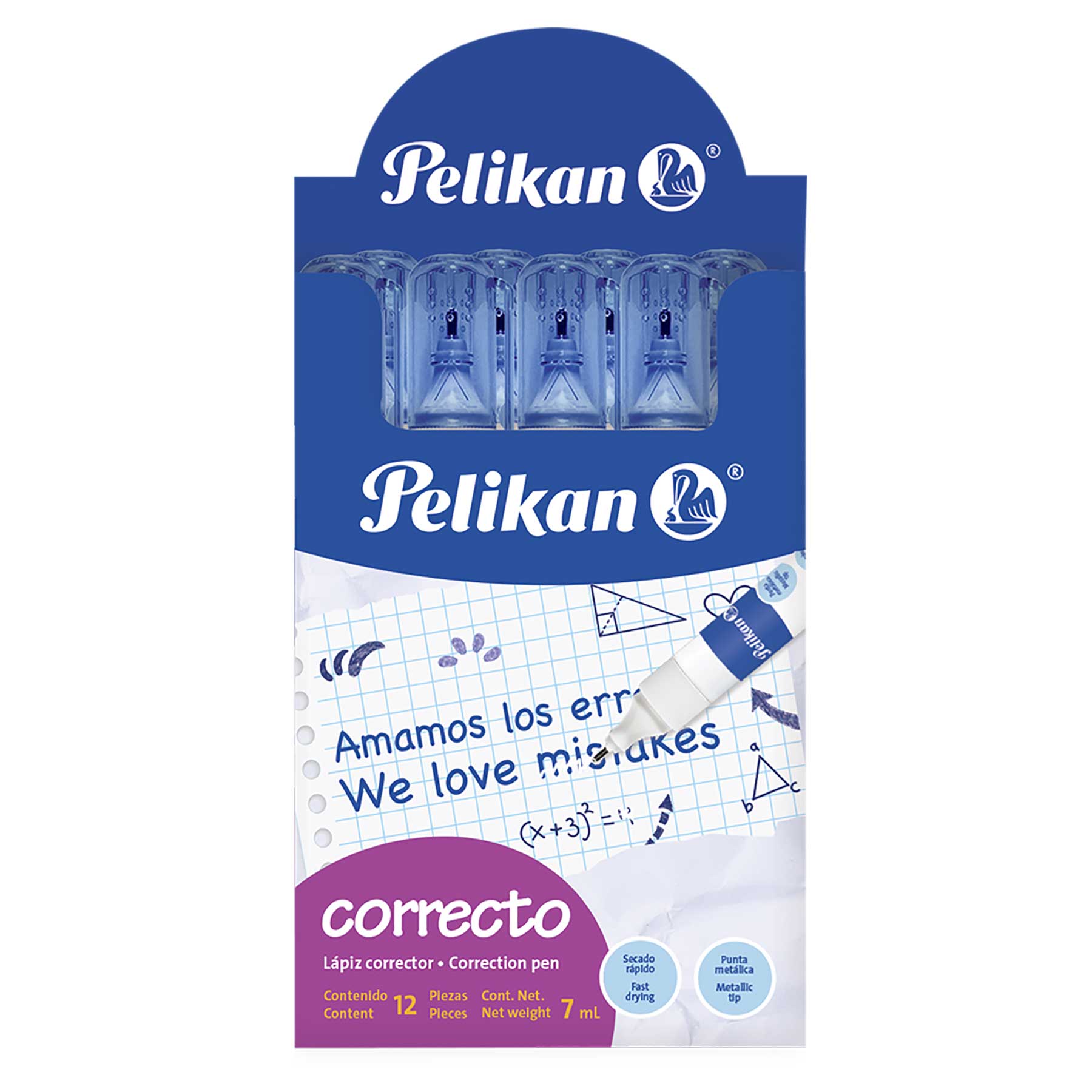 Corrector Líquido Pluma Pelikan 7 ml. C/12