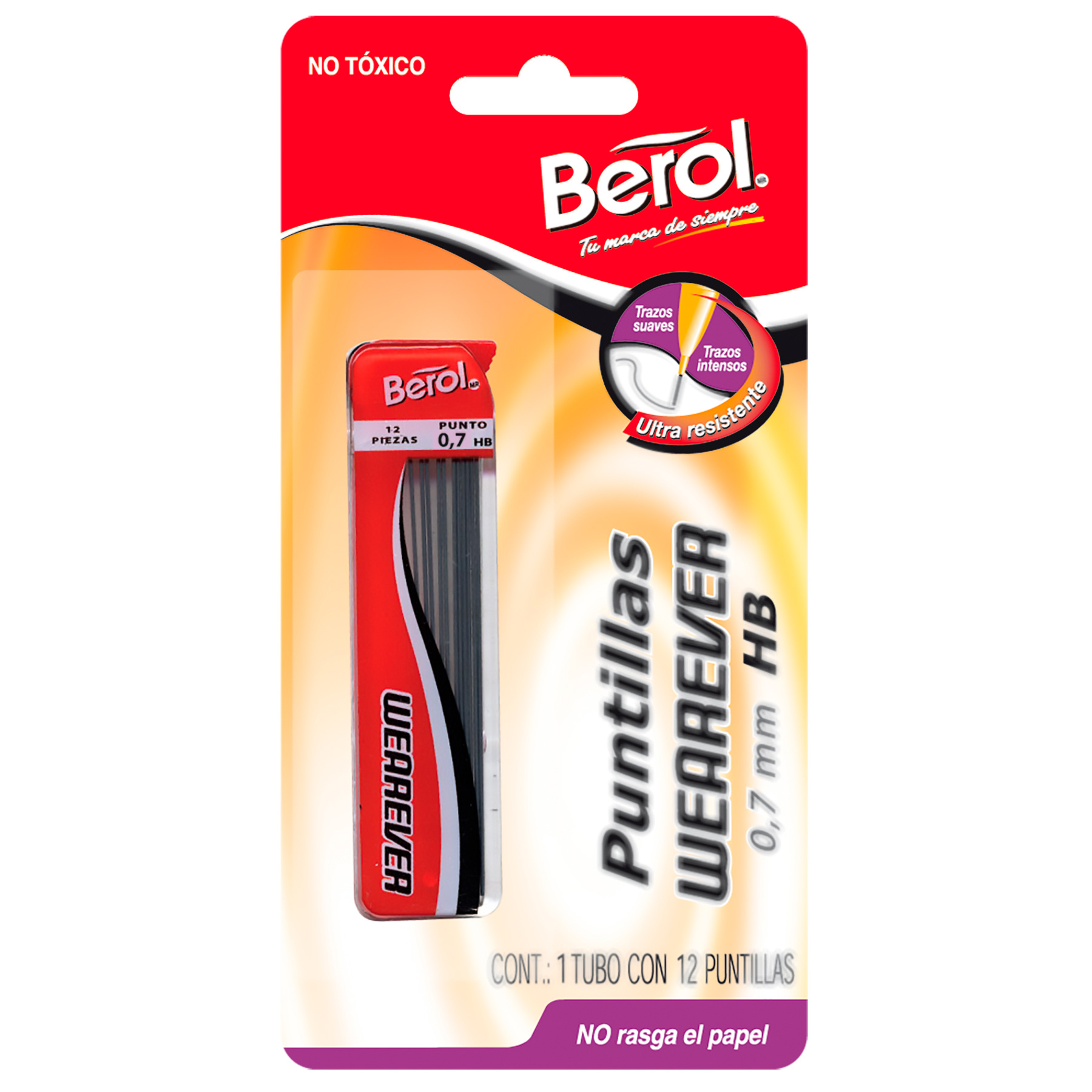Puntillas 0.7 mm HB Wearever Berol Tubo C/12 Bl/1