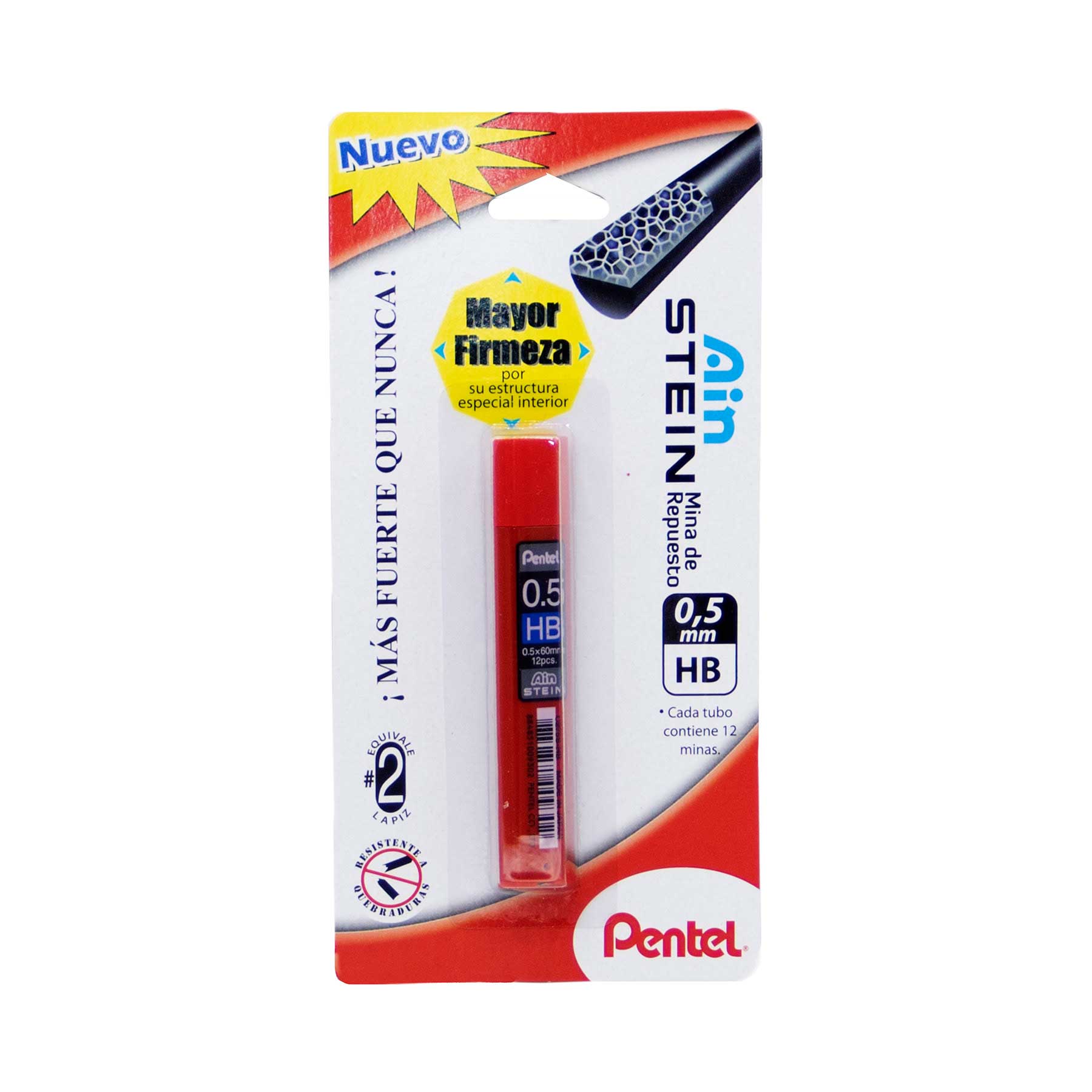Puntillas 0.5 mm HB Pentel Stein Tubo C/12 Bl/1
