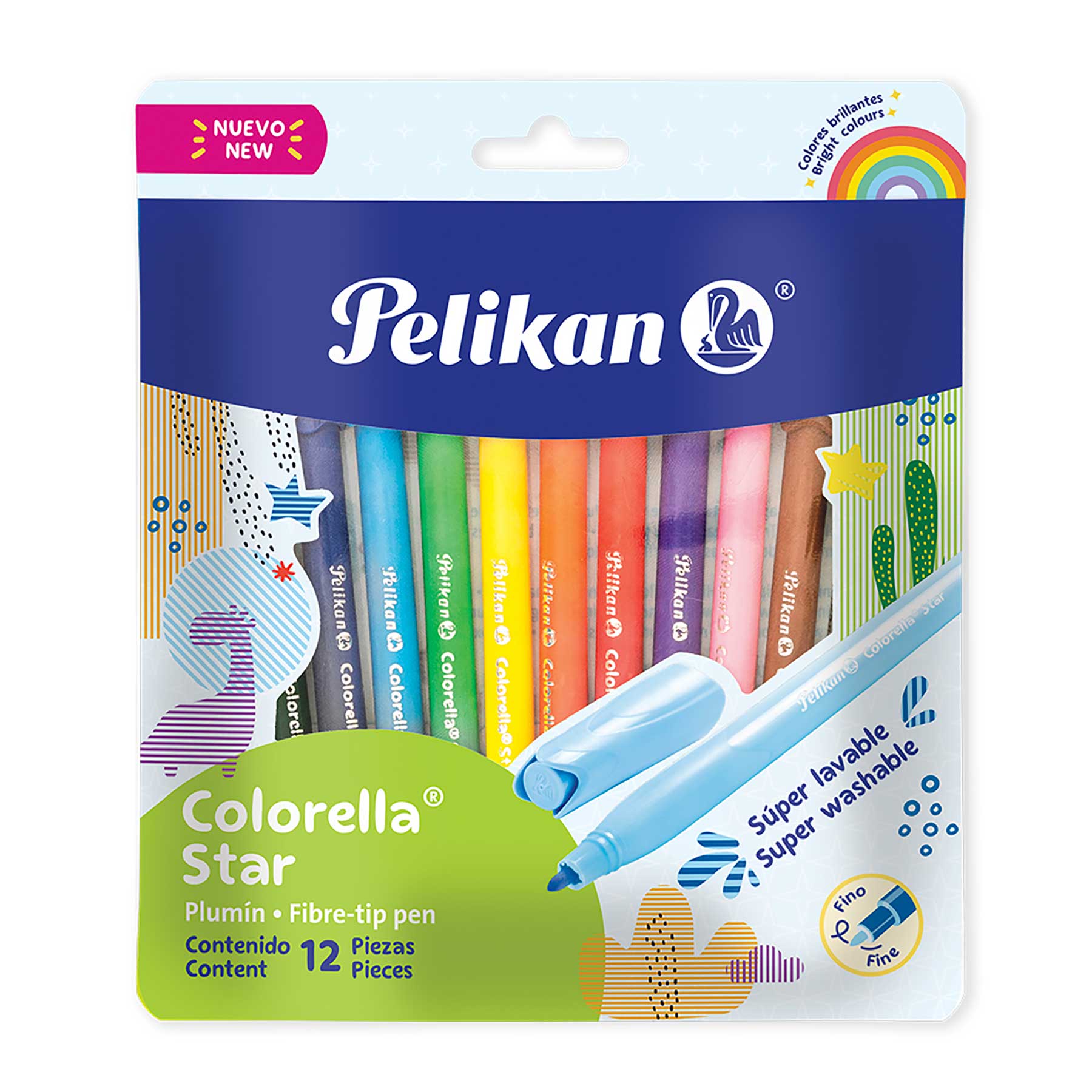 Plumones Pelikan Colorella Star C/12 Punto Fino