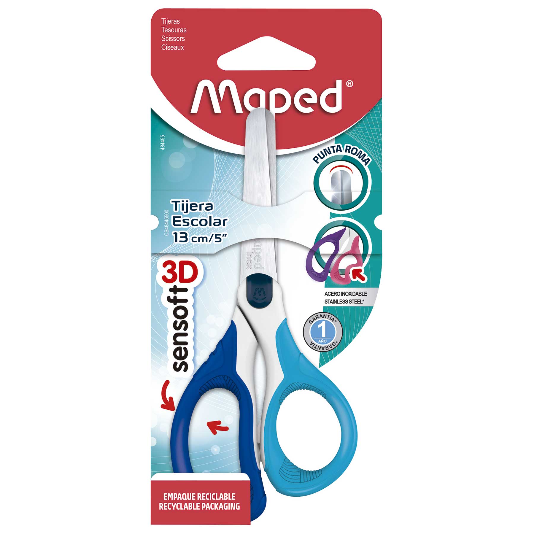 Tijera P/Oficina Maped 484455 (13 Cm) Mango Plastico Sensoft