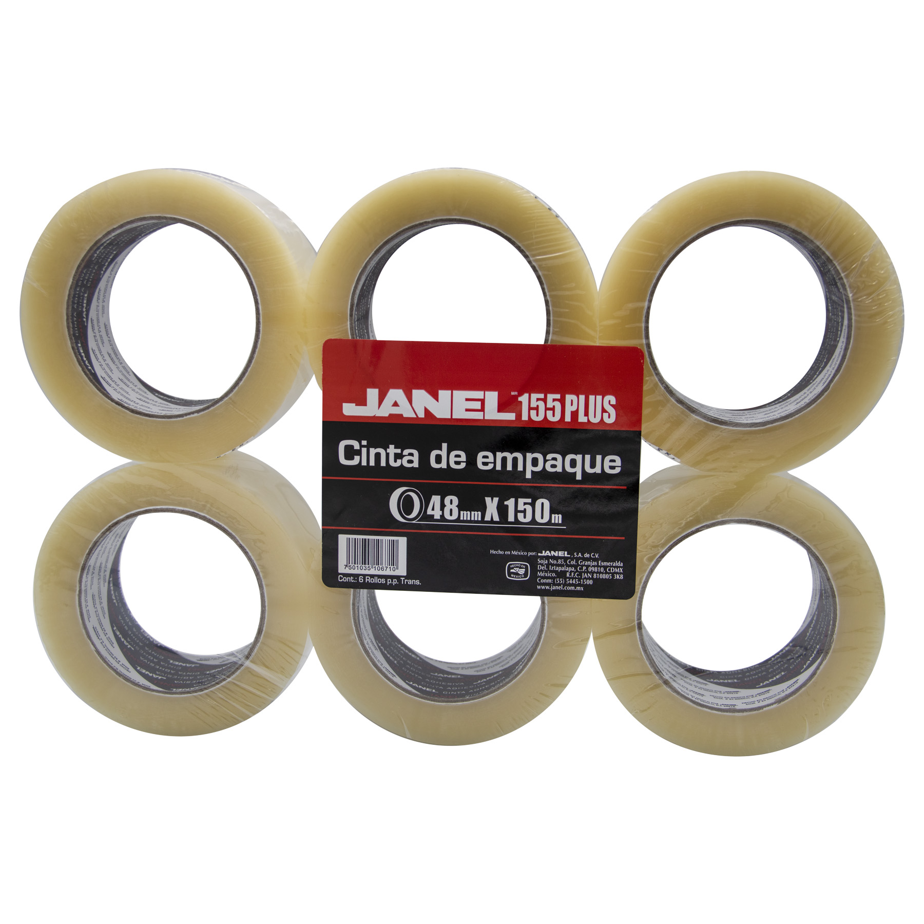 Cinta Adhesiva Empaque Transparente Janel 100, 48 mm x 150 m.