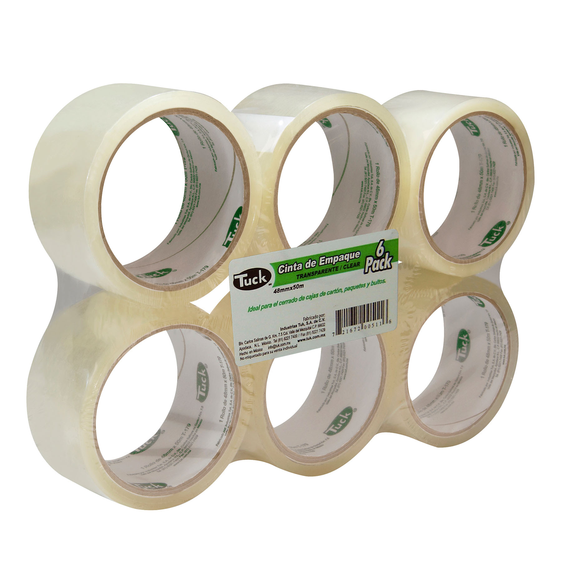 Cinta Adhesiva Empaque Transparente Tuk 179, 48 mm x 50 m.