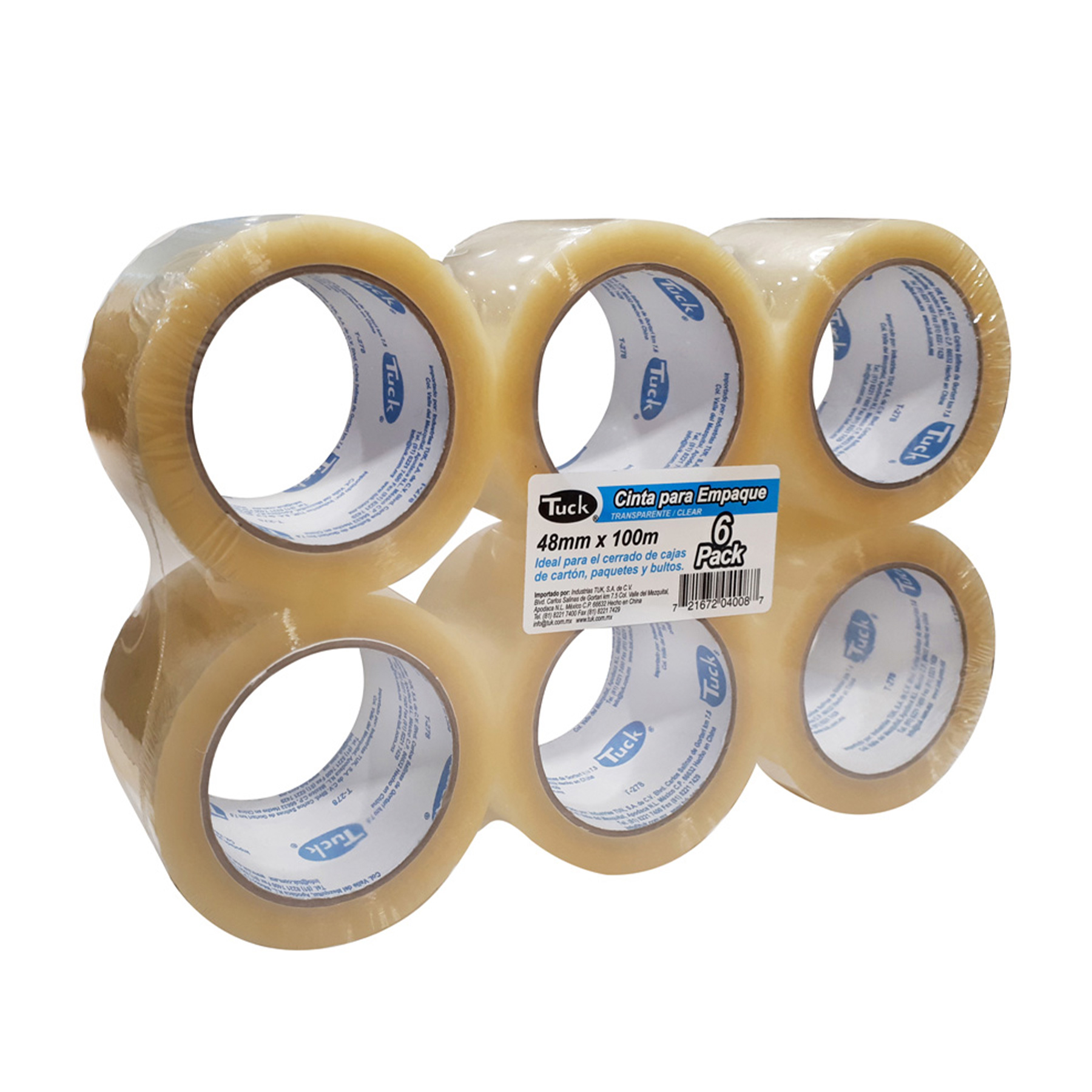 Cinta Adhesiva Empaque Transparente Tuk 278, 48 mm x 100 m.
