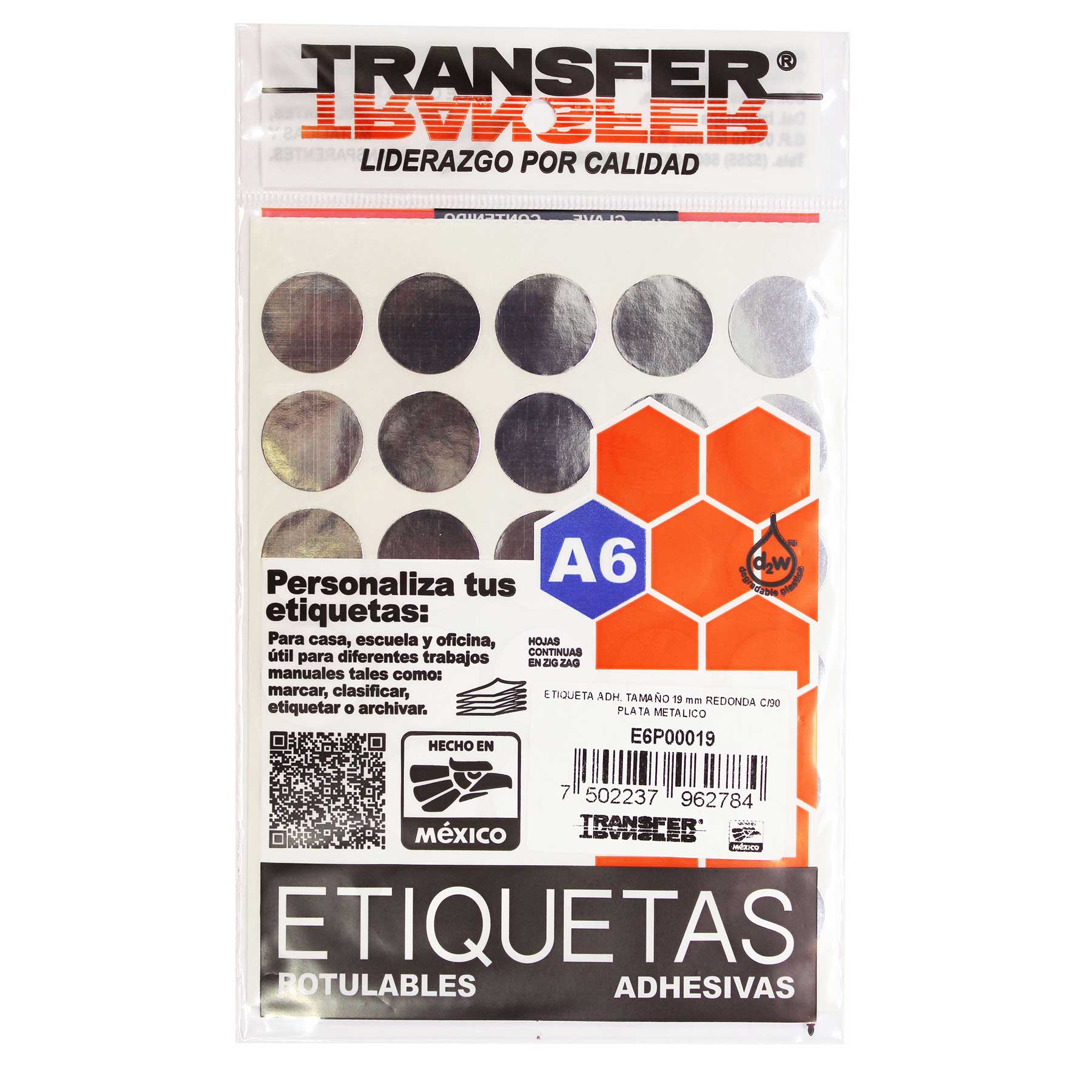 Etiqueta Sello 19 mm Transfer C/90 Plata