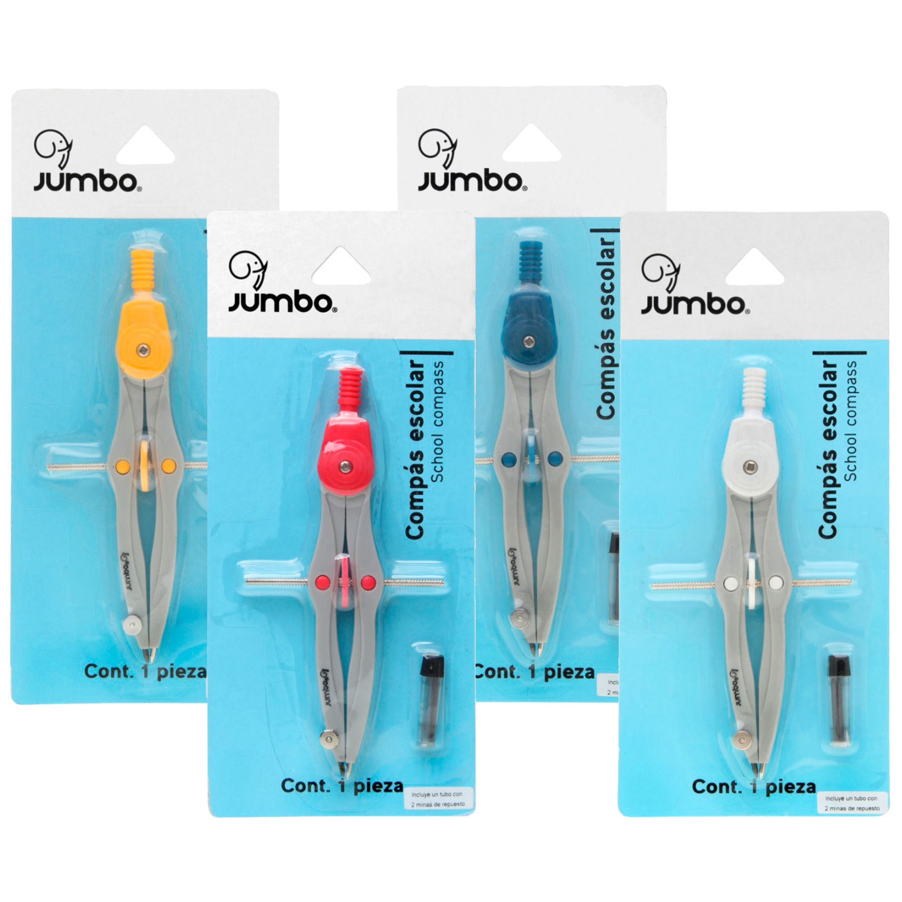 Compás Escolar Plástico Jumbo PCOM2 Bl/1