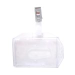 Porta Gafete Plástico Sablon con Broche 6 x 9 cm Bl/1