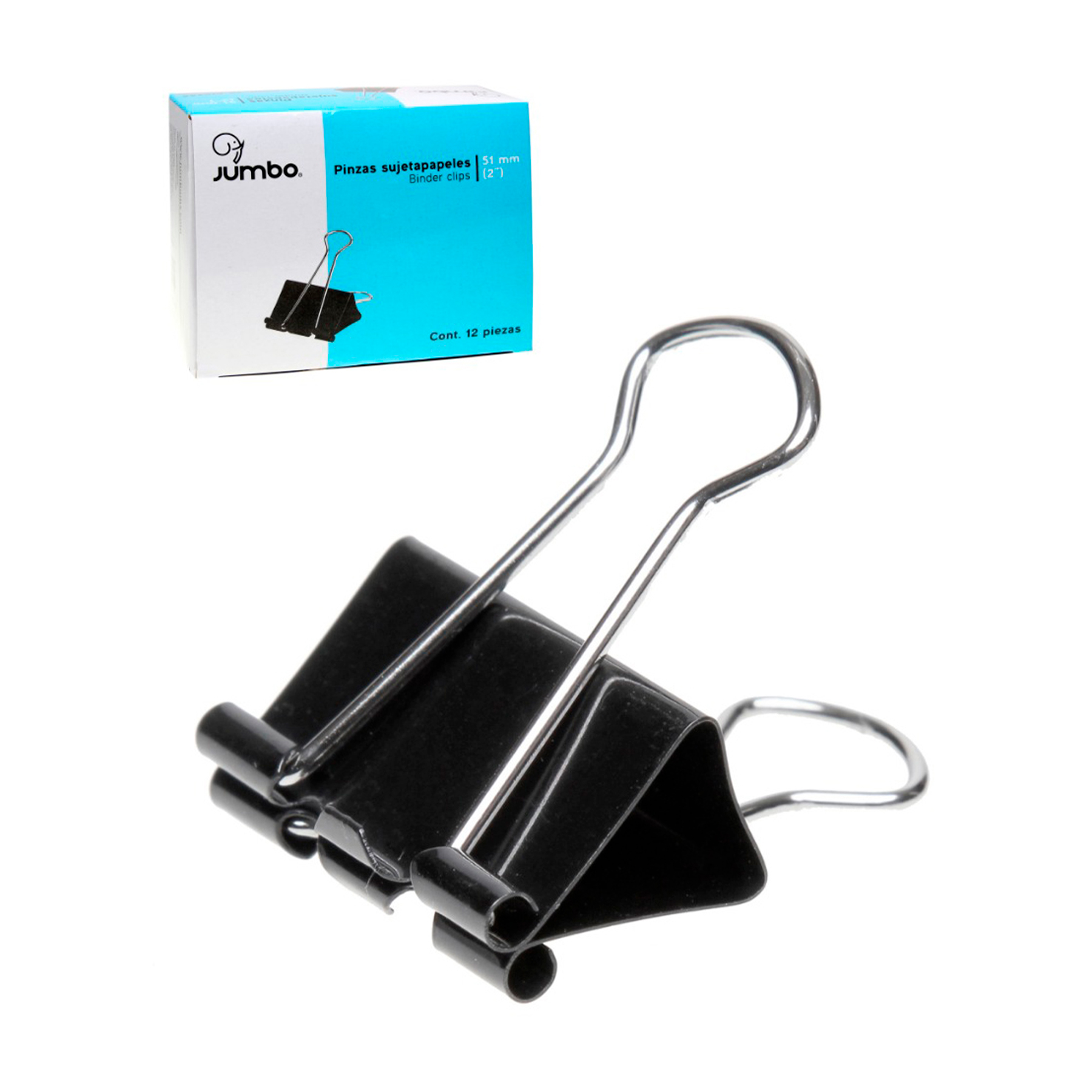 Sujetadocumentos Grande Jumbo 51mm, 2" C/12