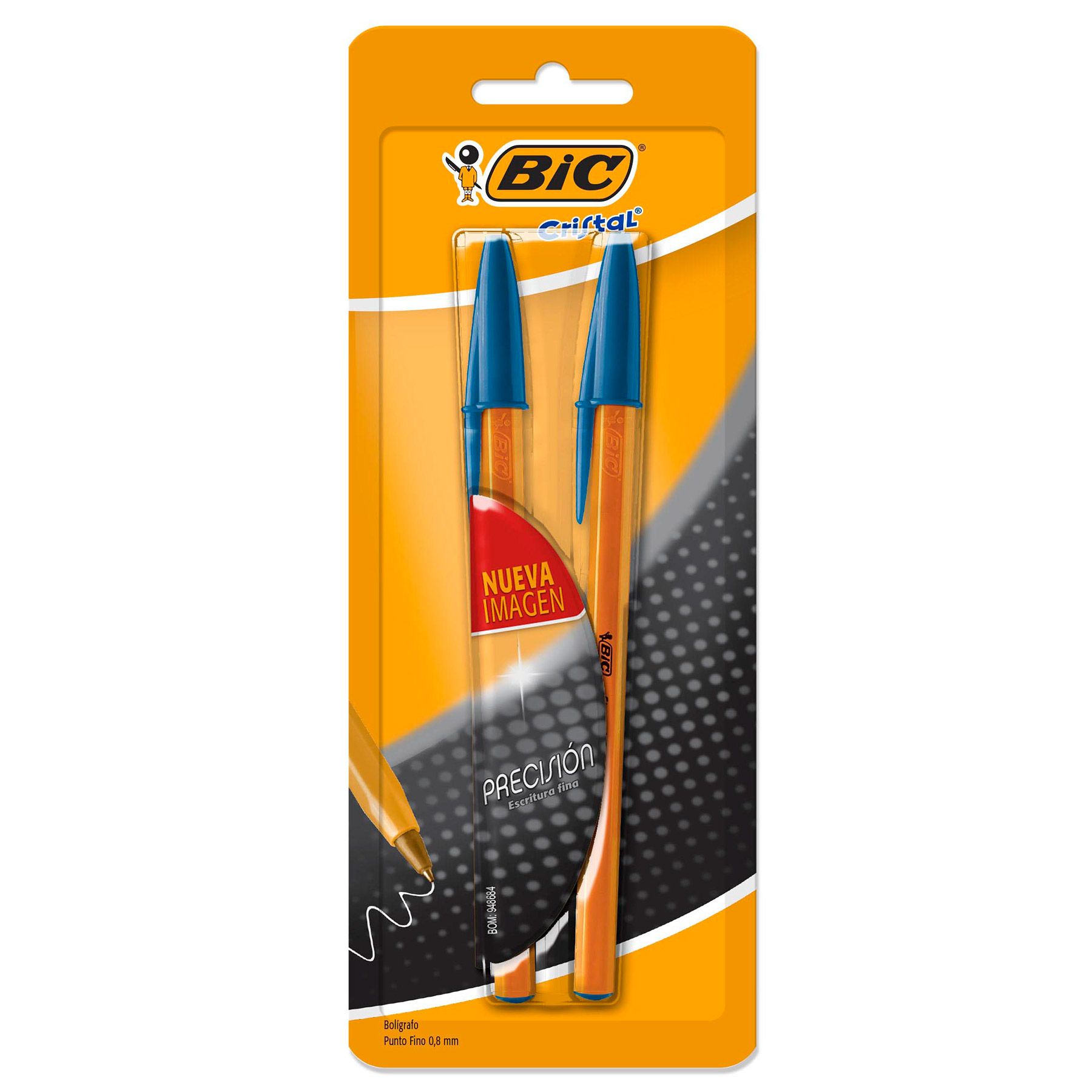 Bolígrafo Punto Fino 0.8 mm Bic Precisión Bl/2 Azul
