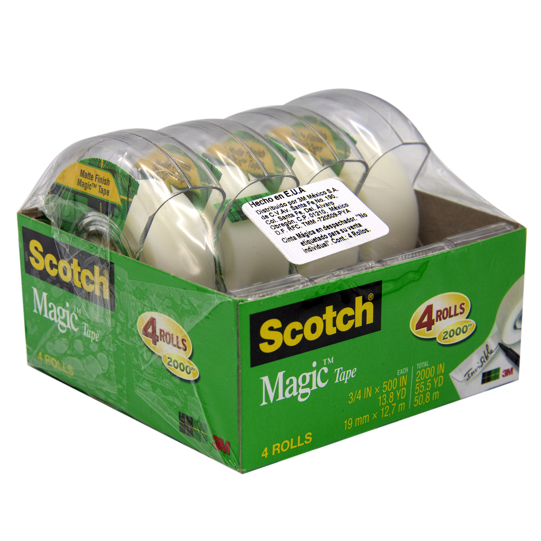 Cinta Adhesiva Mágica Scotch 810 18 mm x 12.7 m. C/4