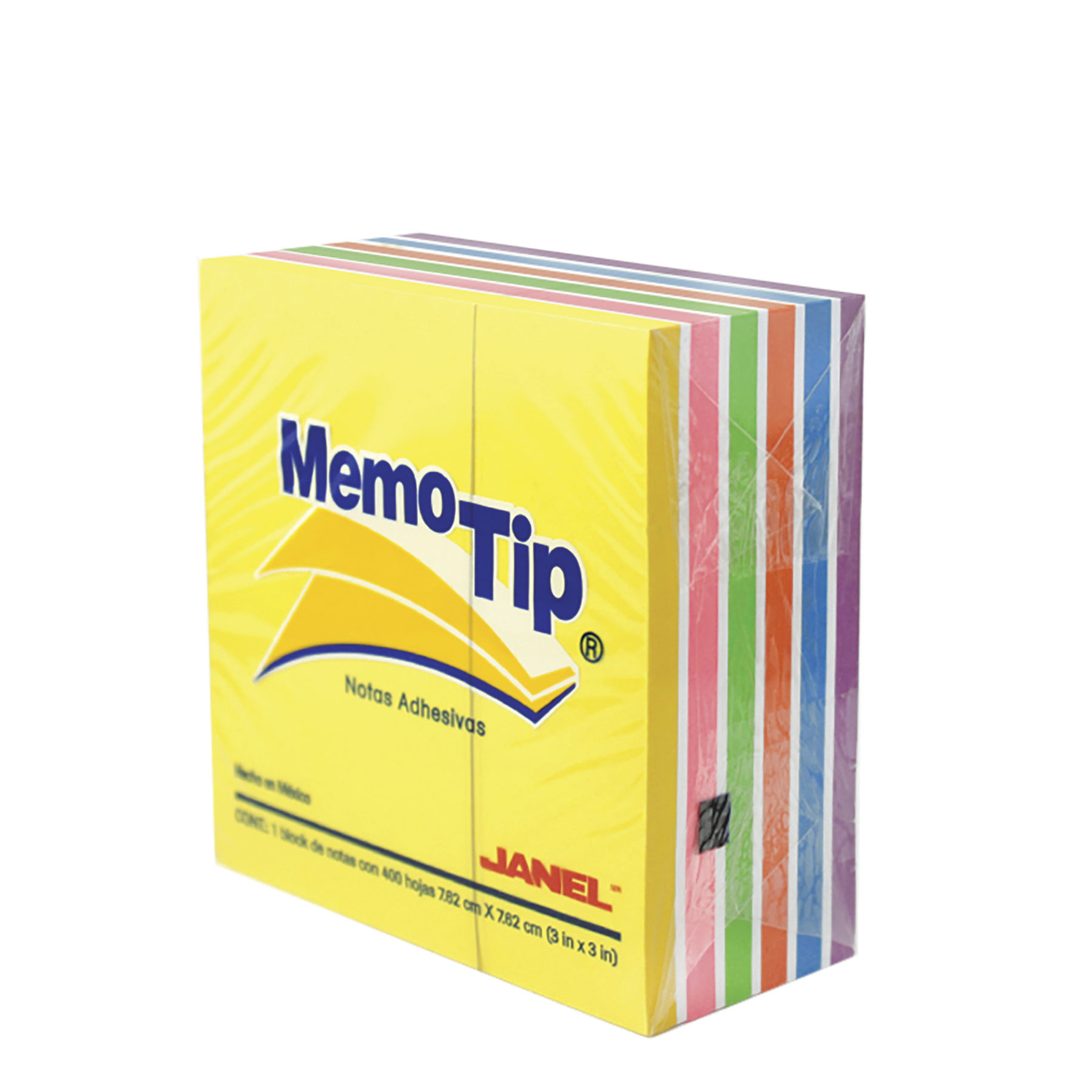 Cubo MemoTip Janel Neón Surtido 7.6 x 7.6 cm C/400 h.