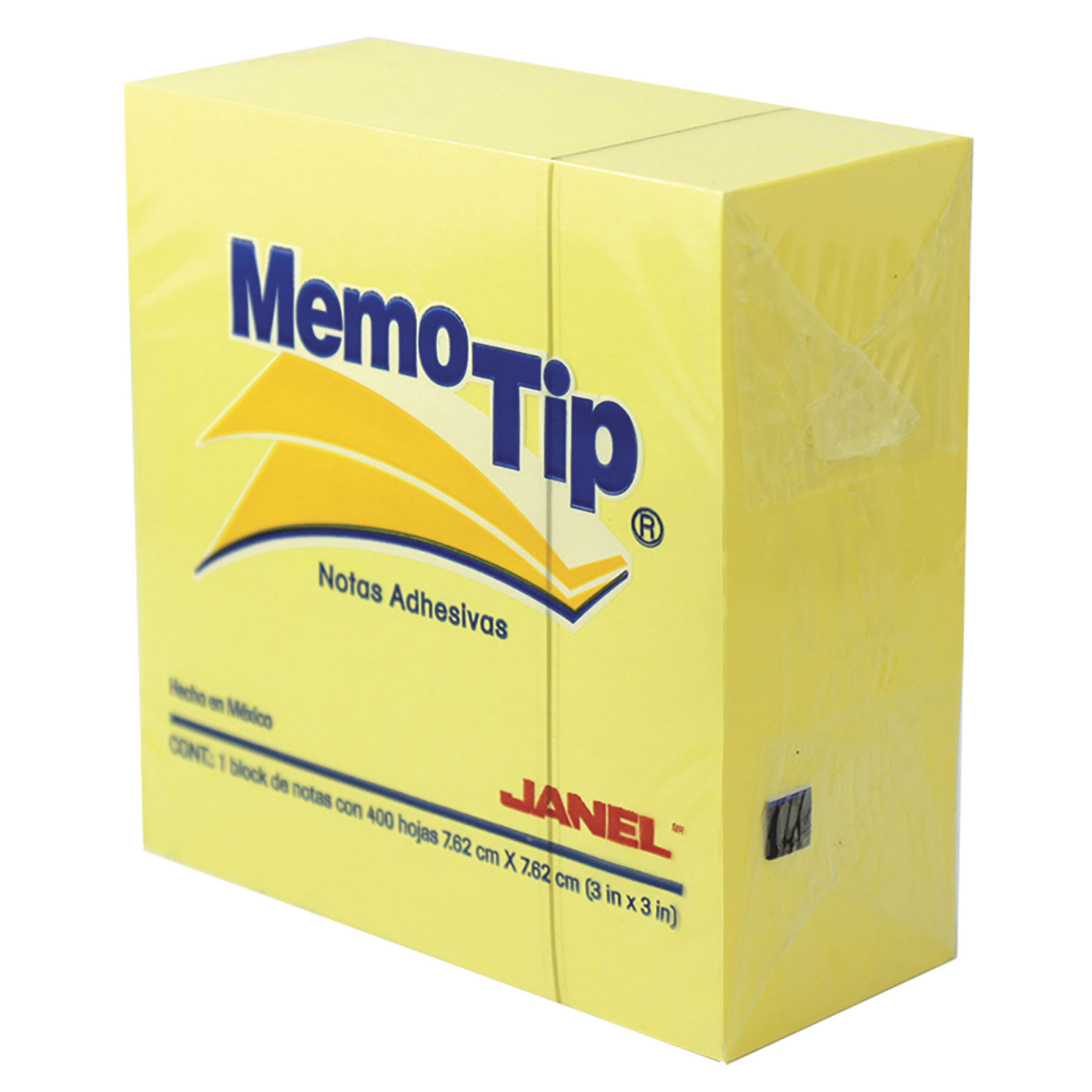 Cubo MemoTip Janel Amarillo 7.6 x 7.6 cm C/400 h.