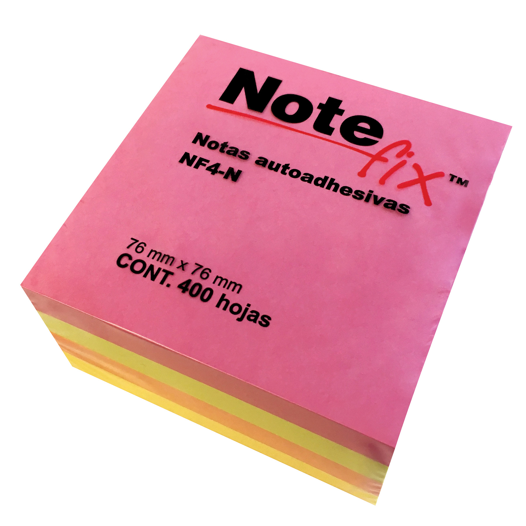 Cubo Note-Fix Neón 7.6 x 7.6 cm C/400 h.