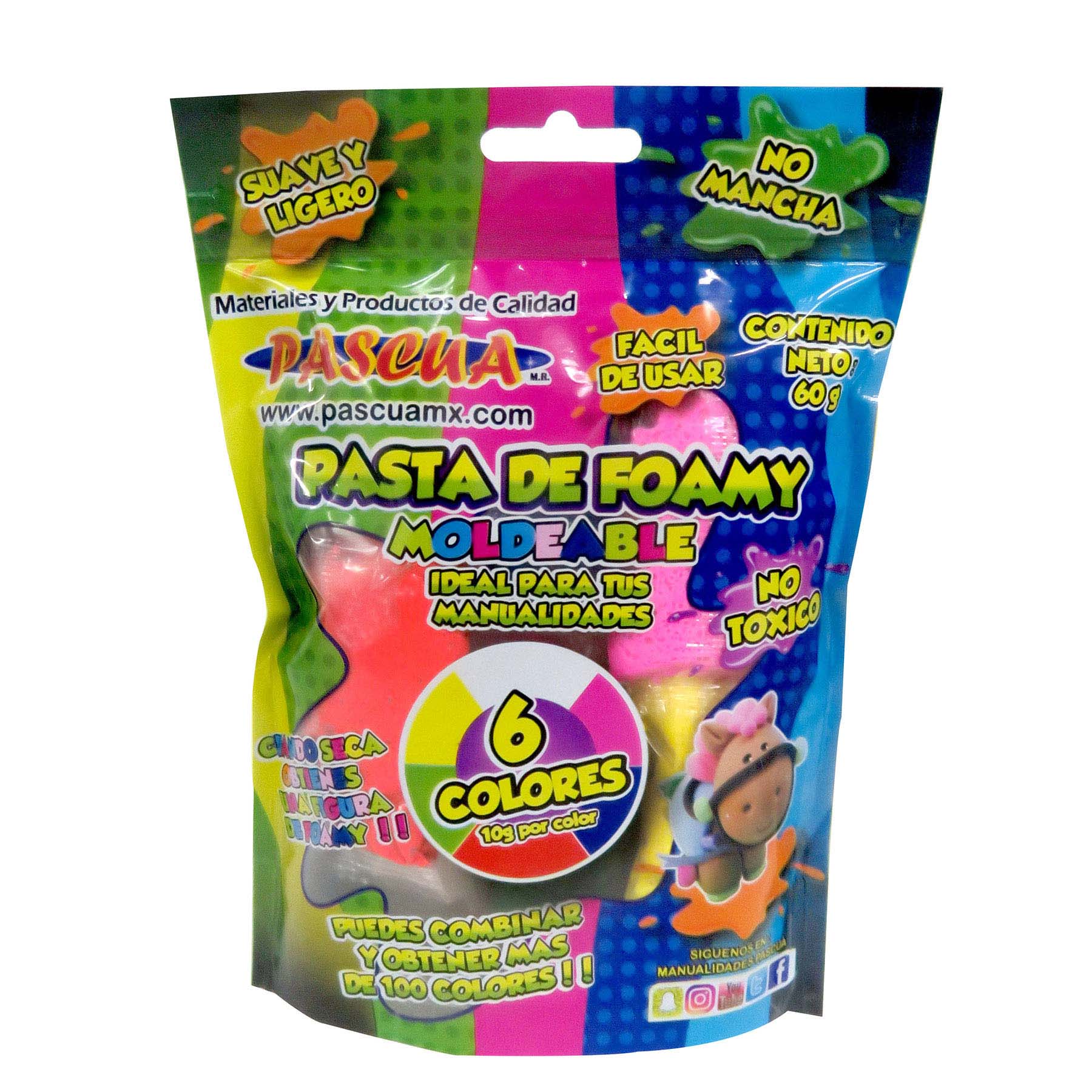 Foamy Moldeable Pascua Bl/60 g. con 6 Colores