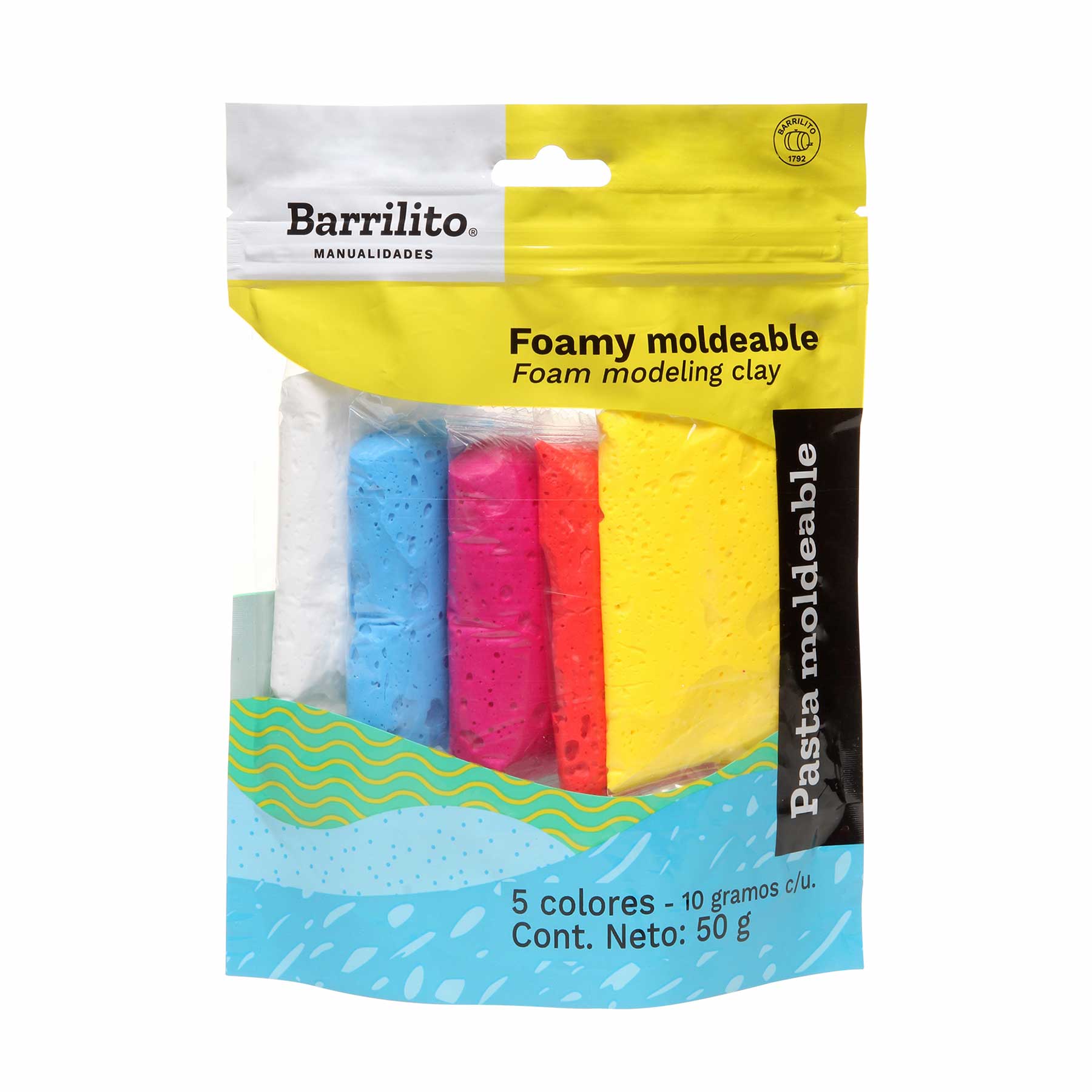 Foamy Moldeable Barrilito Bl/50 g. 5 Colores