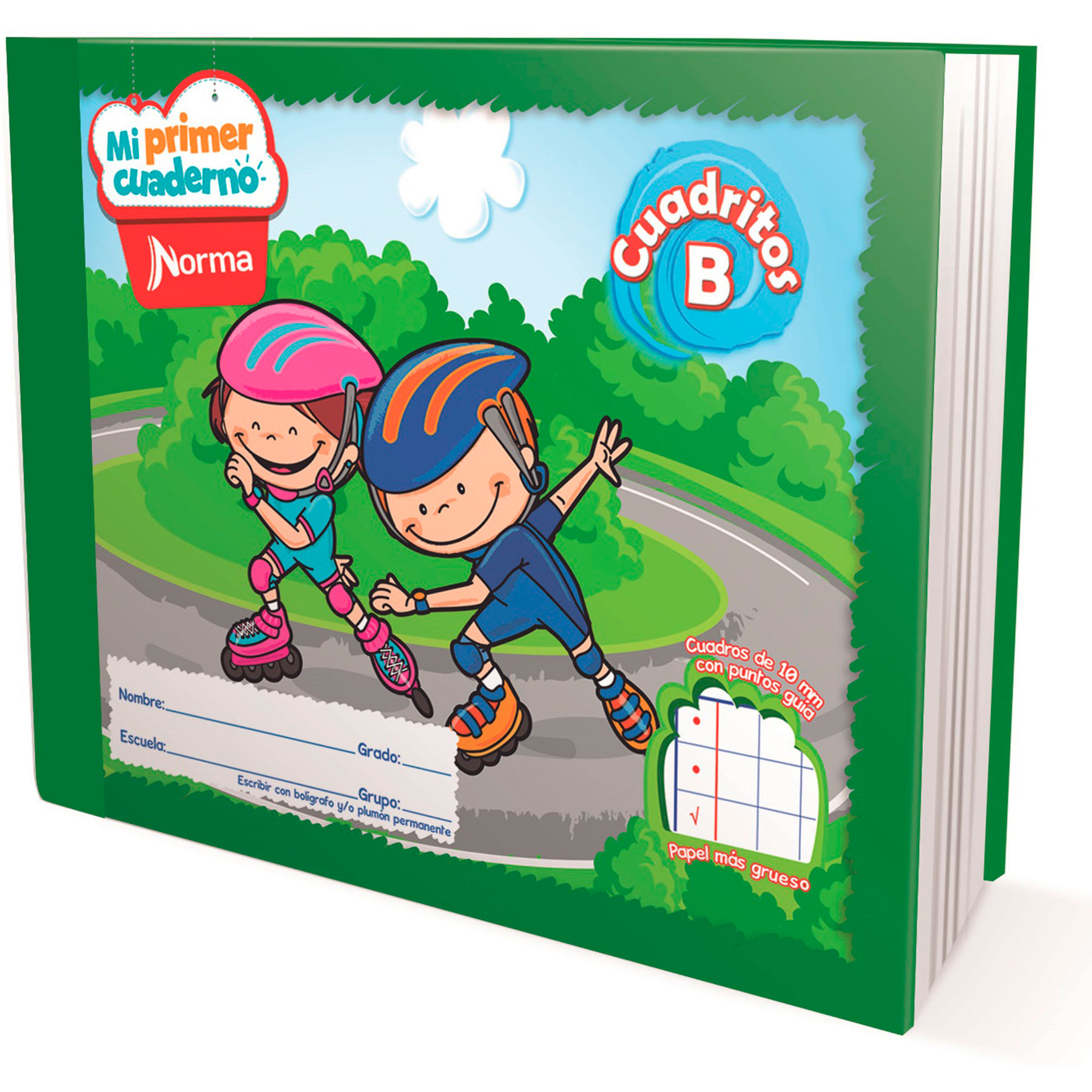 Mi Primer Cuaderno Forma Italiana Cosido Norma Cuadritos B 72 h.