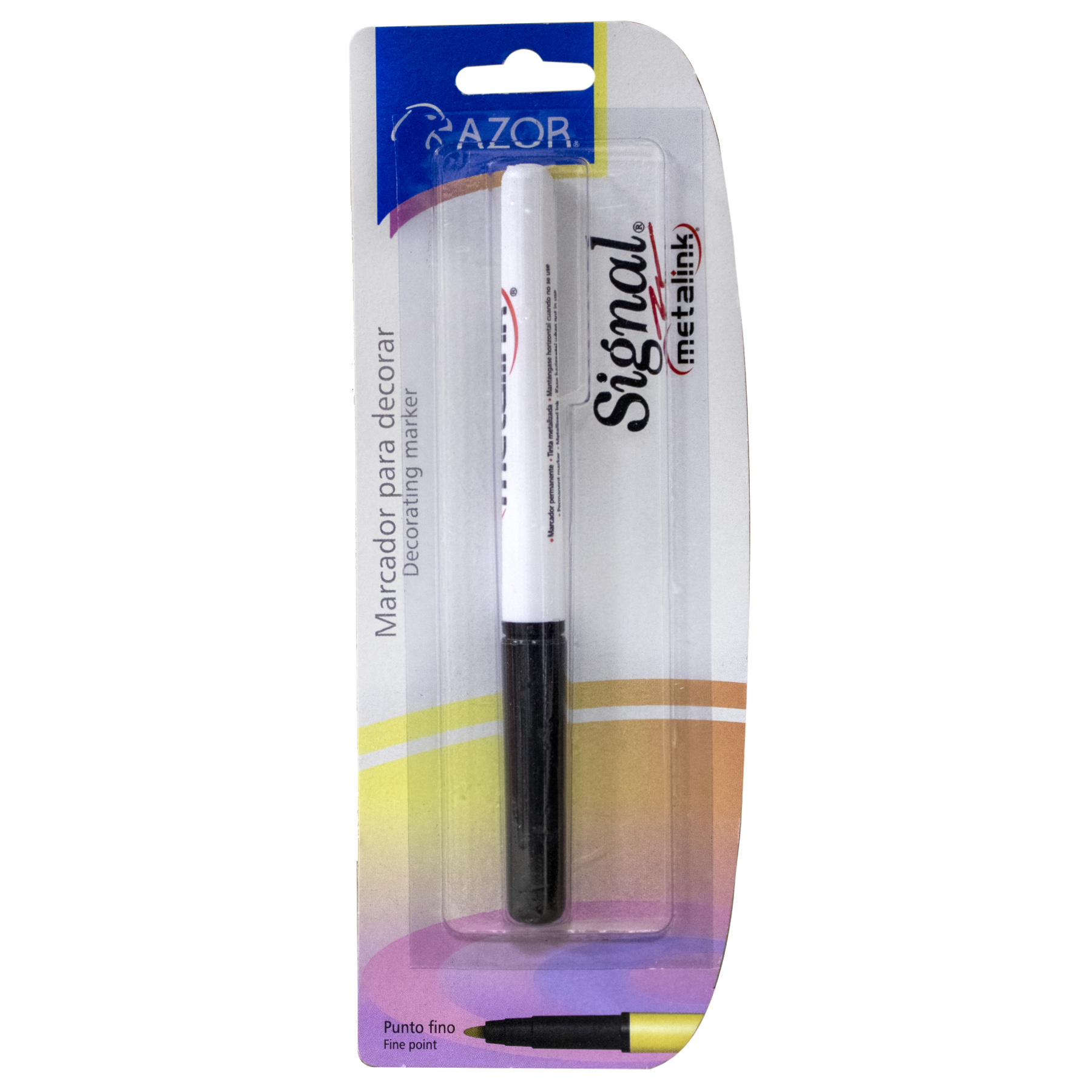 Marcador Permanente Azor Signal Metalink Bl/1 Blanco, Punto Fino