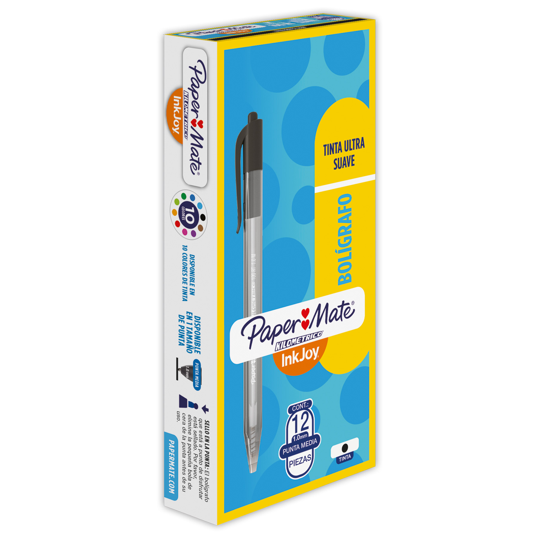 Bolígrafo Retráctil Punto Mediano 1.0 mm Paper Mate Kilométrico 100 RT